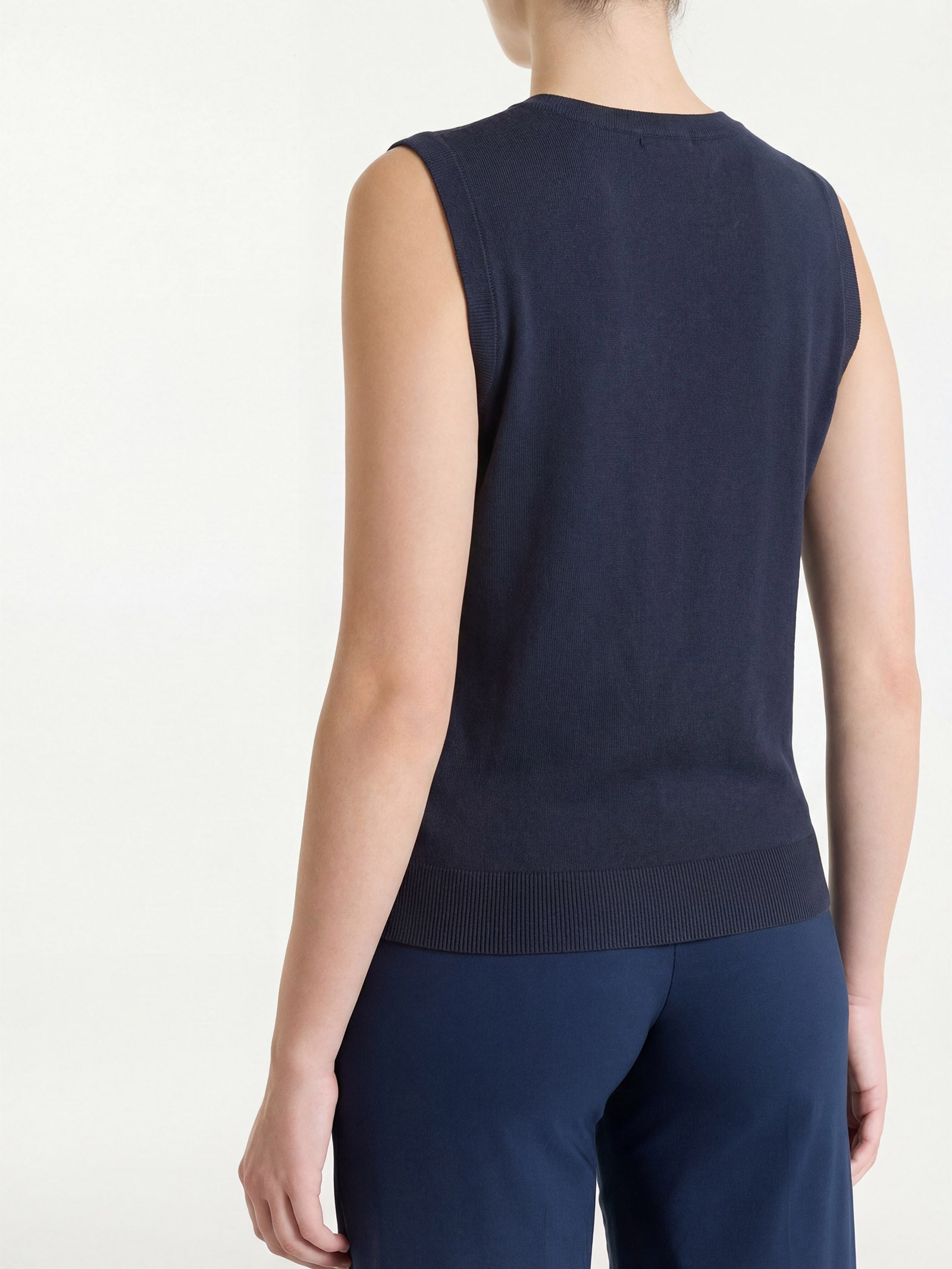 Ragno Summertime gilet smanicato corto blu girocollo