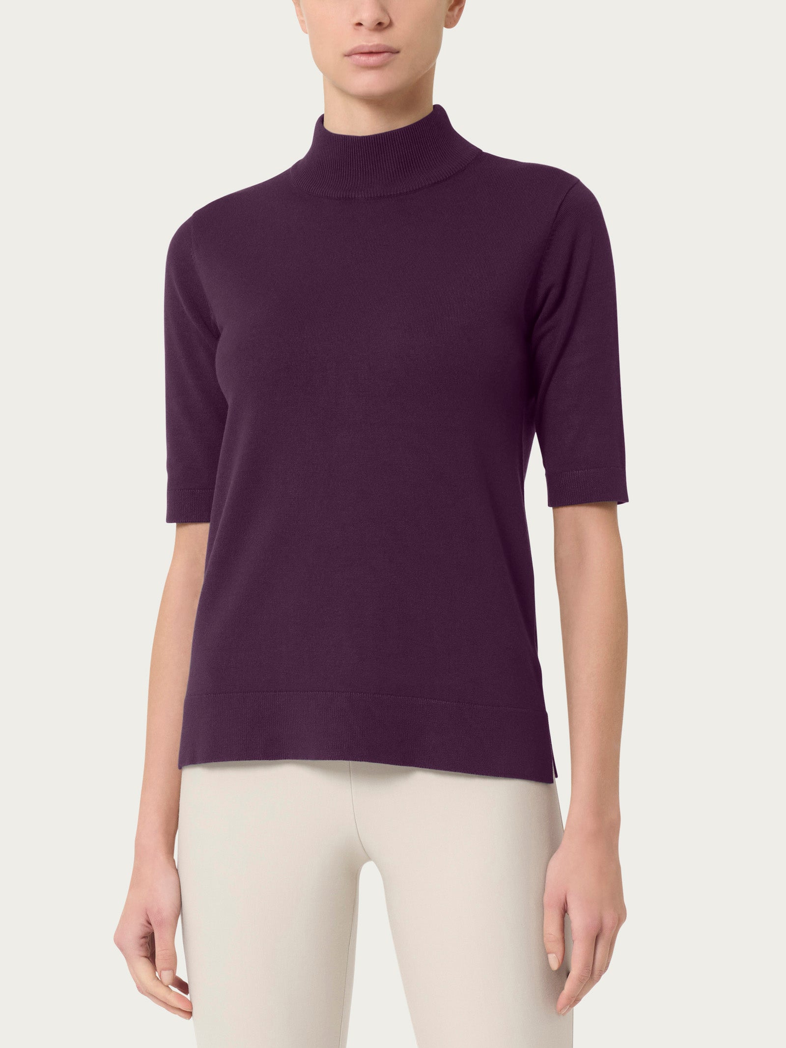 Ragno Four Seasons Lupetto Maglia Donna Plum Perfect manica corta