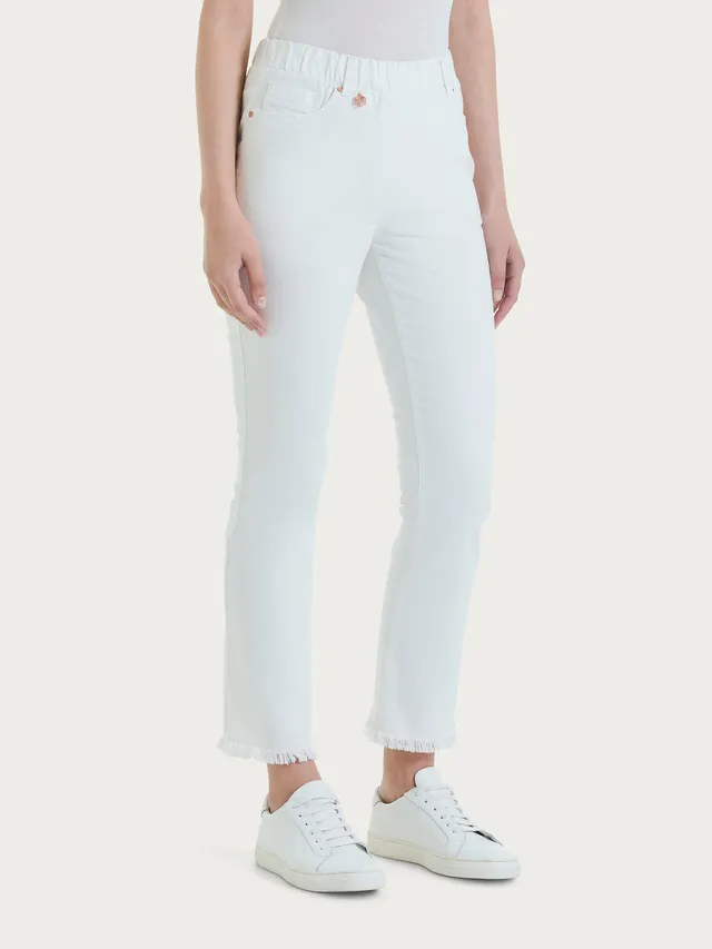 Ragno Super Denim jeans sfrangiati bianchi donna