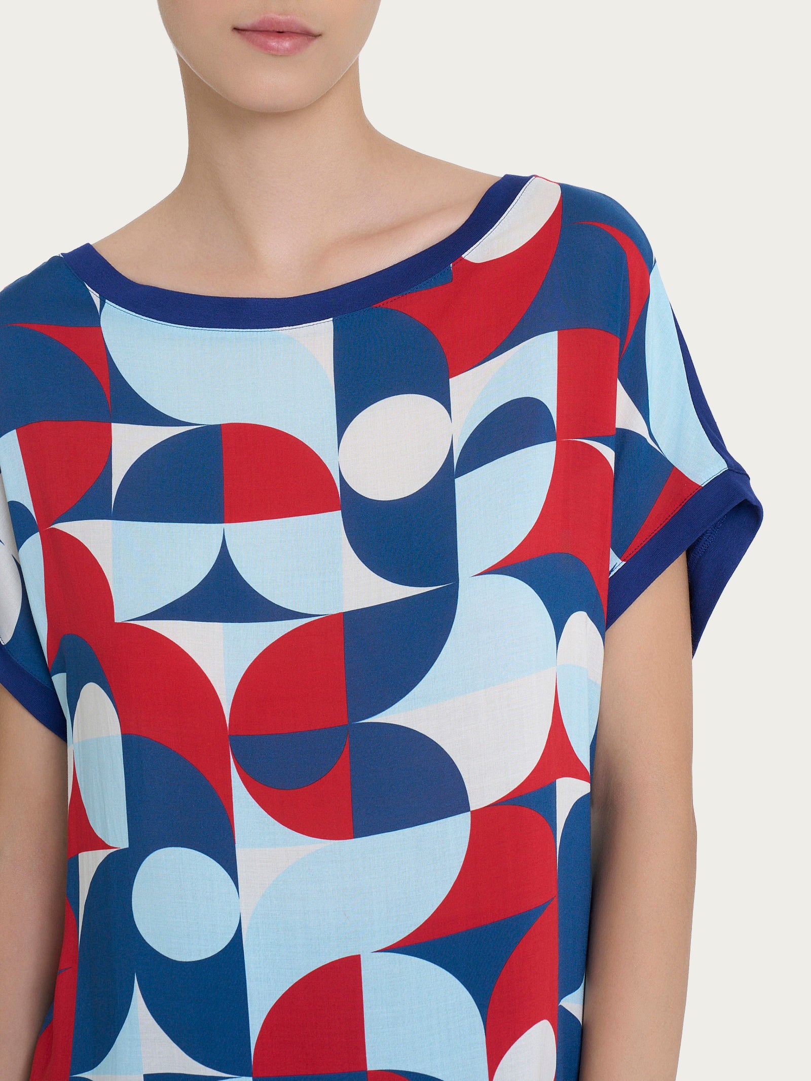 Ragno Maglietta Kimono t-shirt viscosa Blueberry