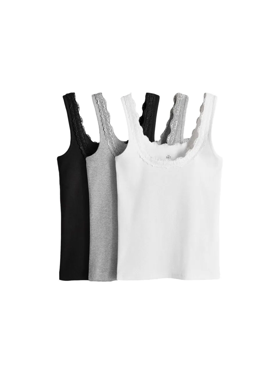 Geo Next The Set canotte scollo squadrato pizzo 3 pezzi