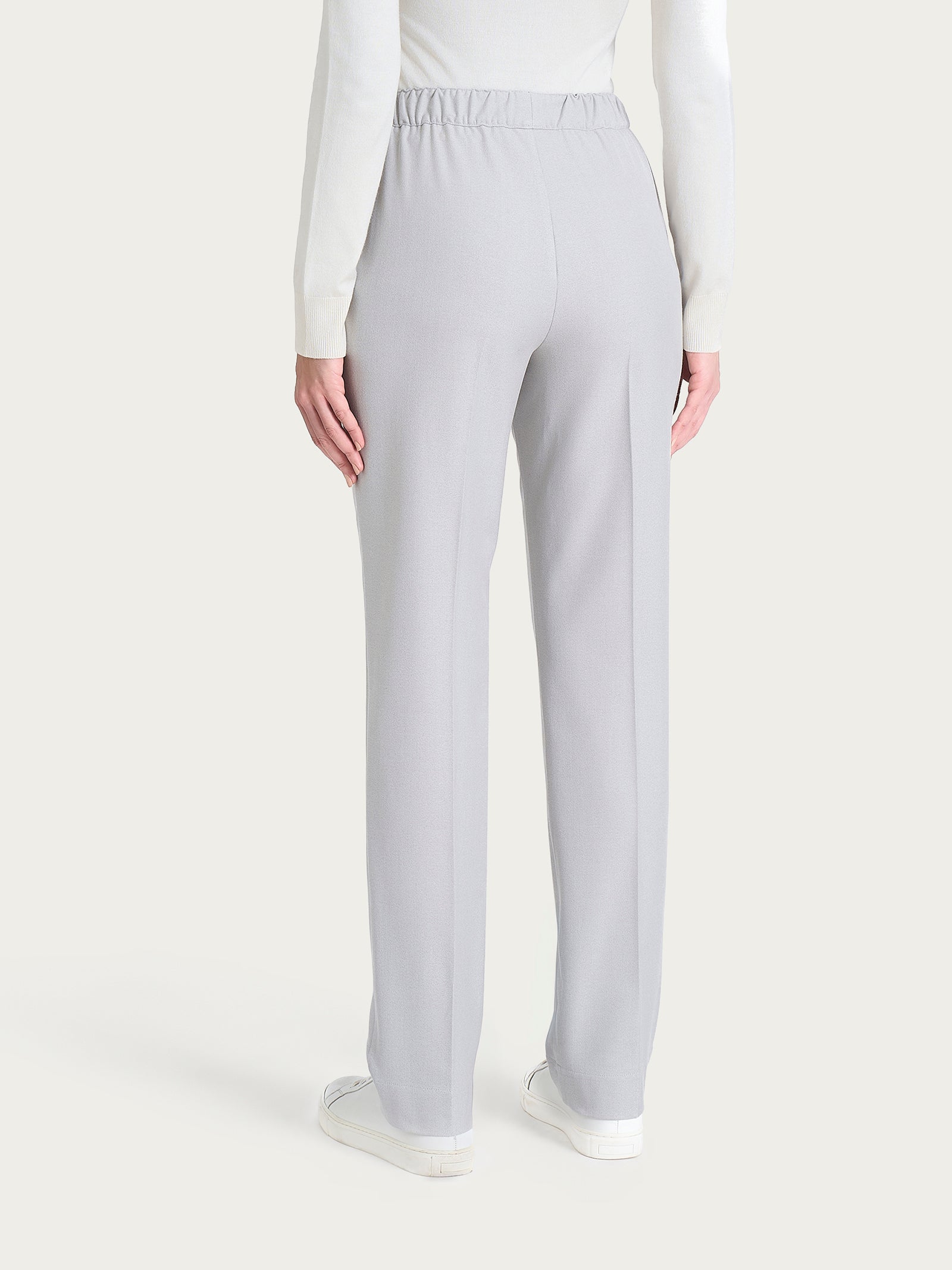 Ragno Gem pantalone dritto flannel twill Ghiaia Mel.
