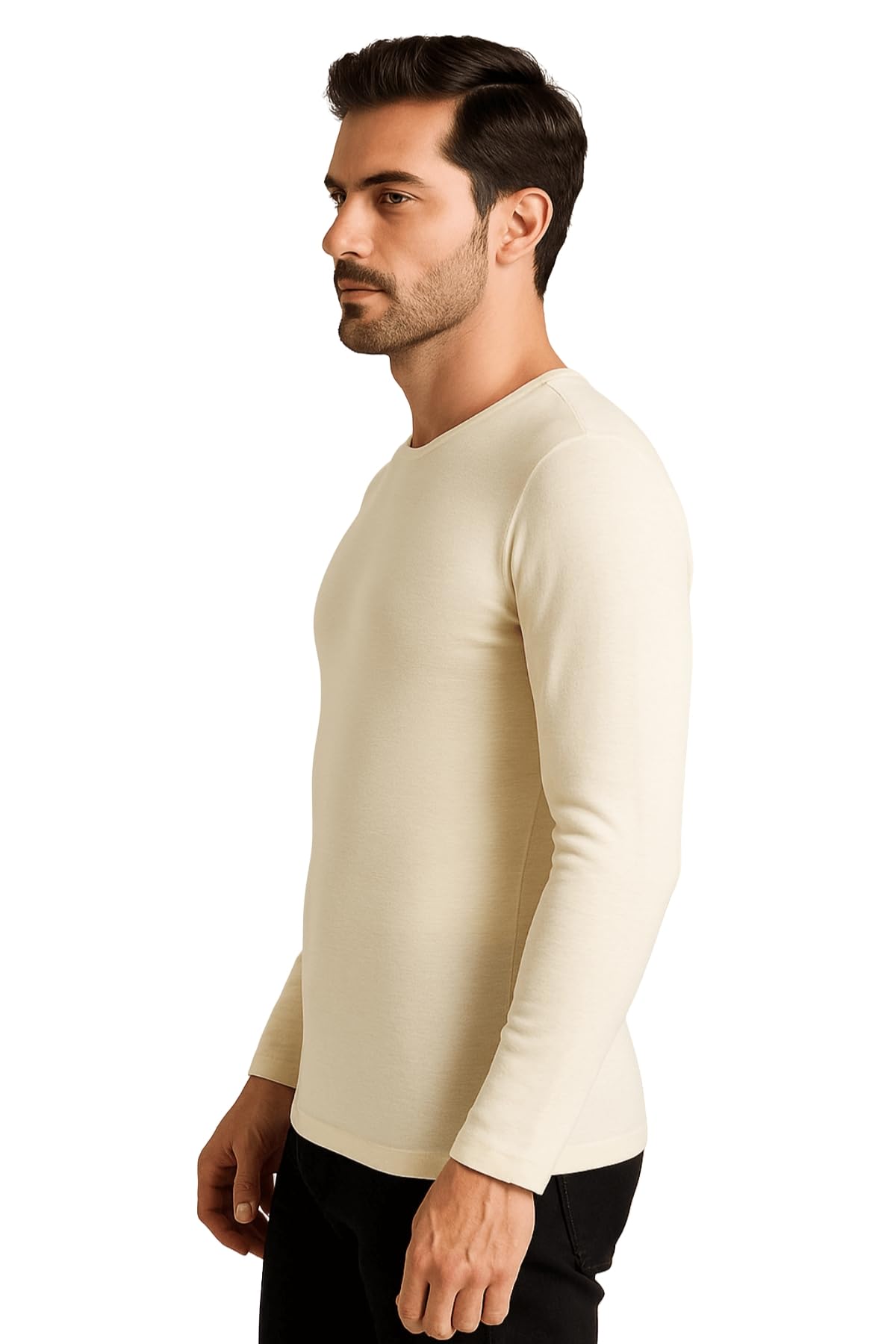 Lady C Maglia Intima Uomo Cotone e Lana Manica Lunga Termica