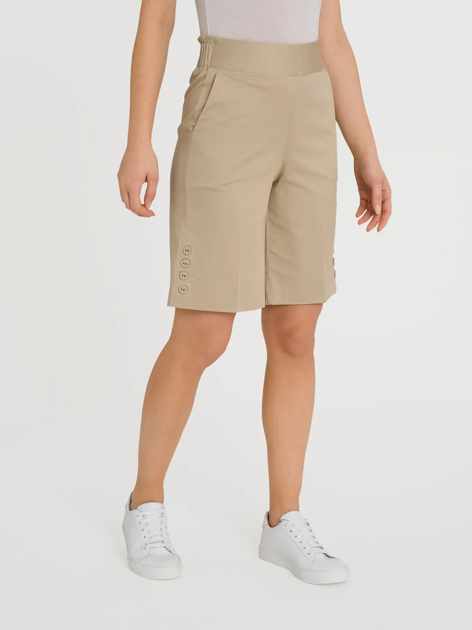 Ragno Satin Power bermuda con bottoni Irish Cream