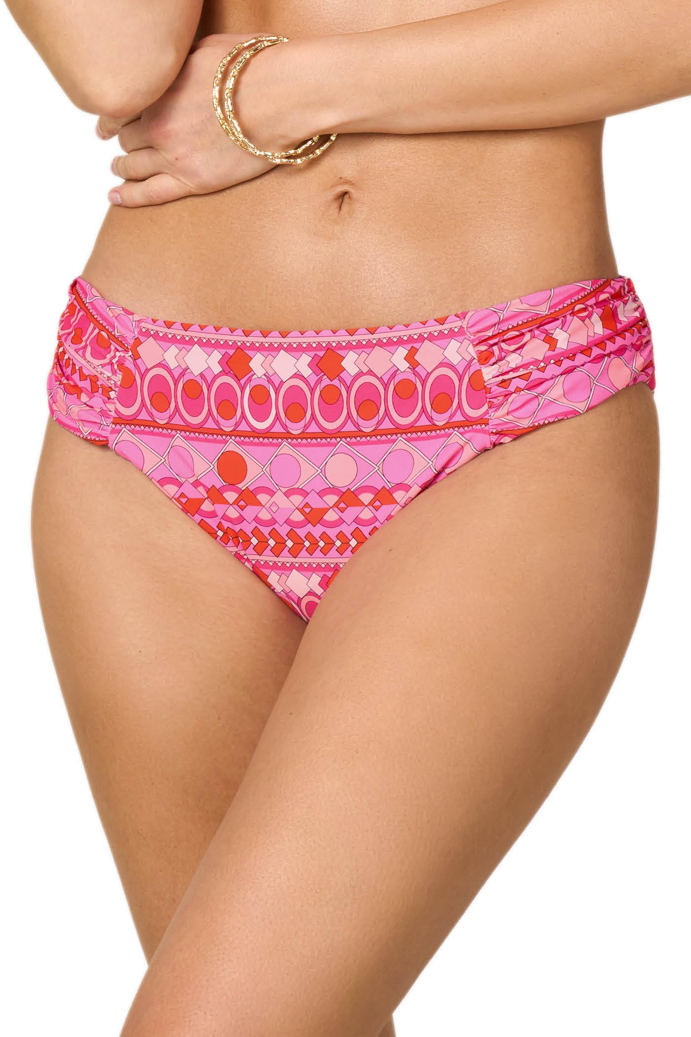Goldenpoint Groovy slip bikini basso arricciato geometrico