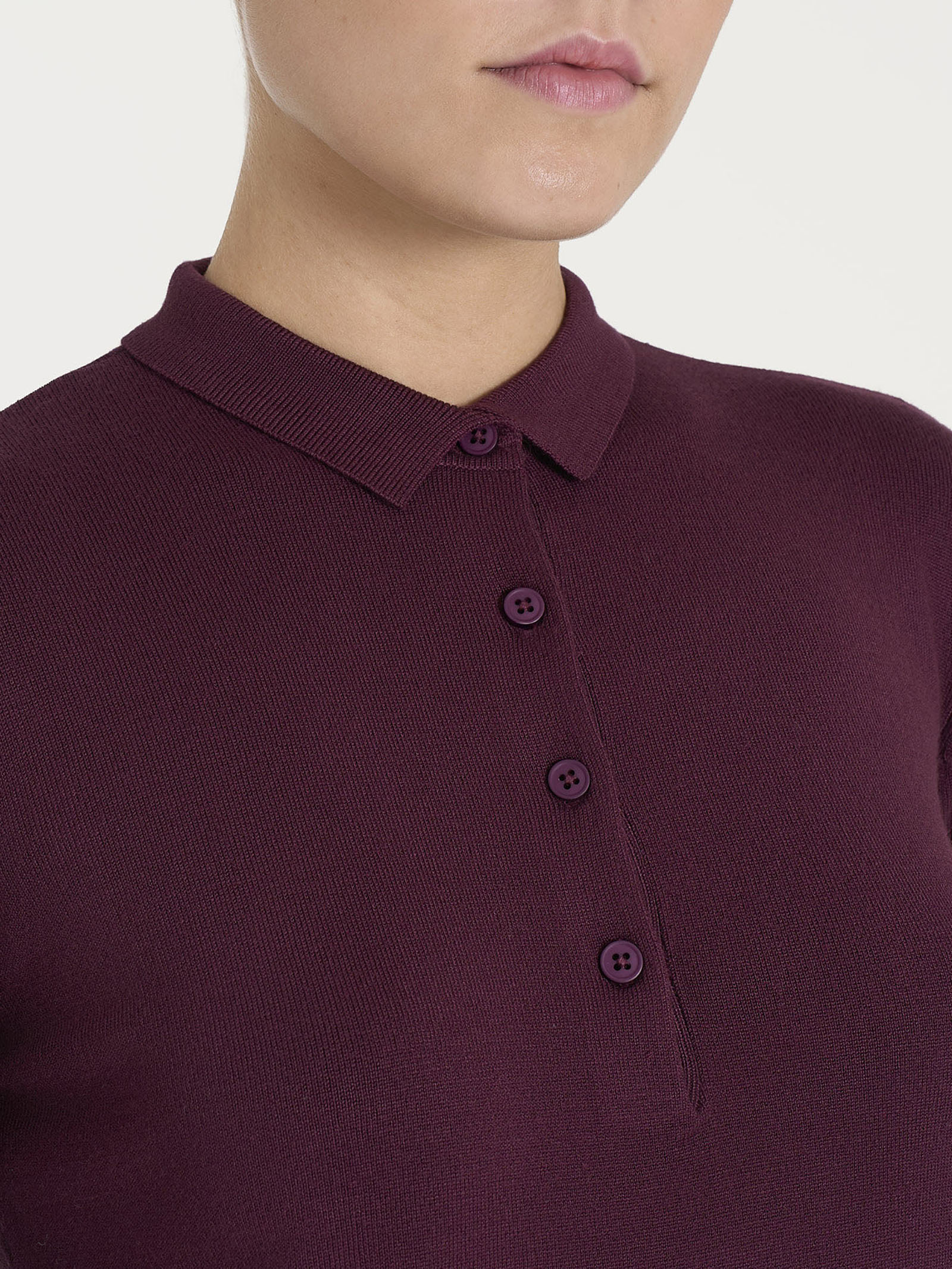 Ragno Four Seasons Polo maglia donna Fig viola manica lunga