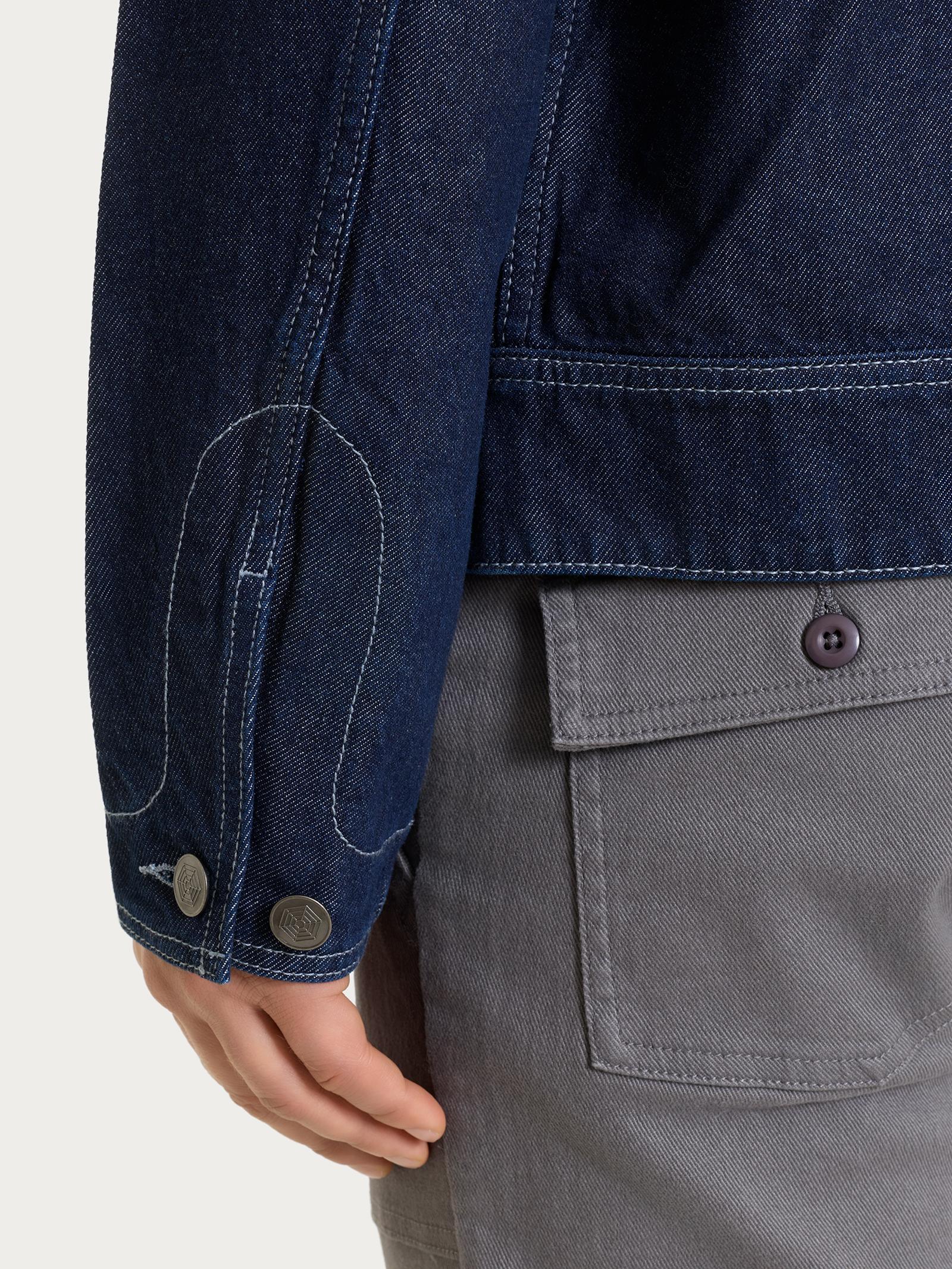 Ragno Super Denim giacca zip Dark Navy cotone