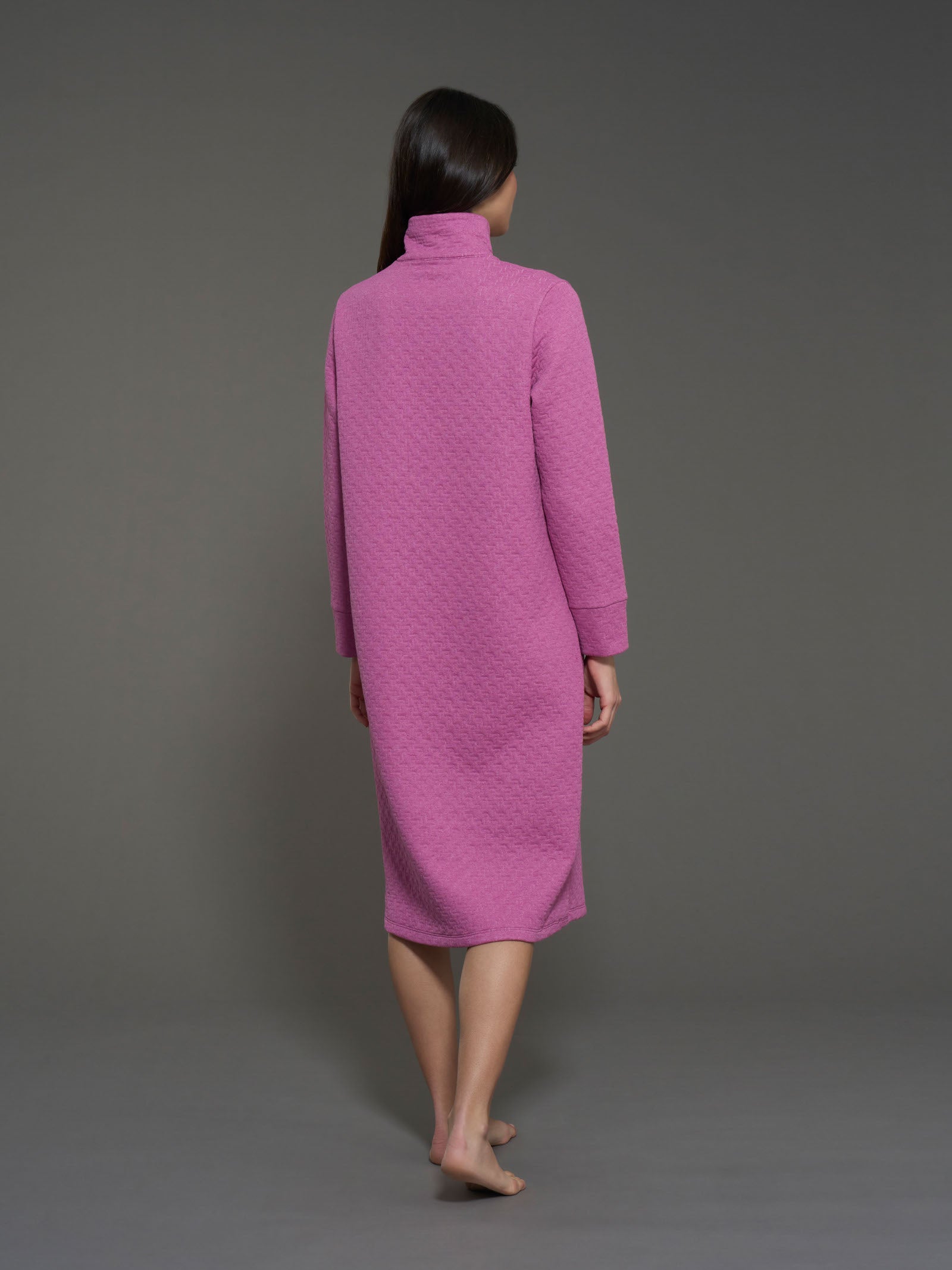 Ragno vestaglia lunga bottoni trapuntino red violet misto cotone