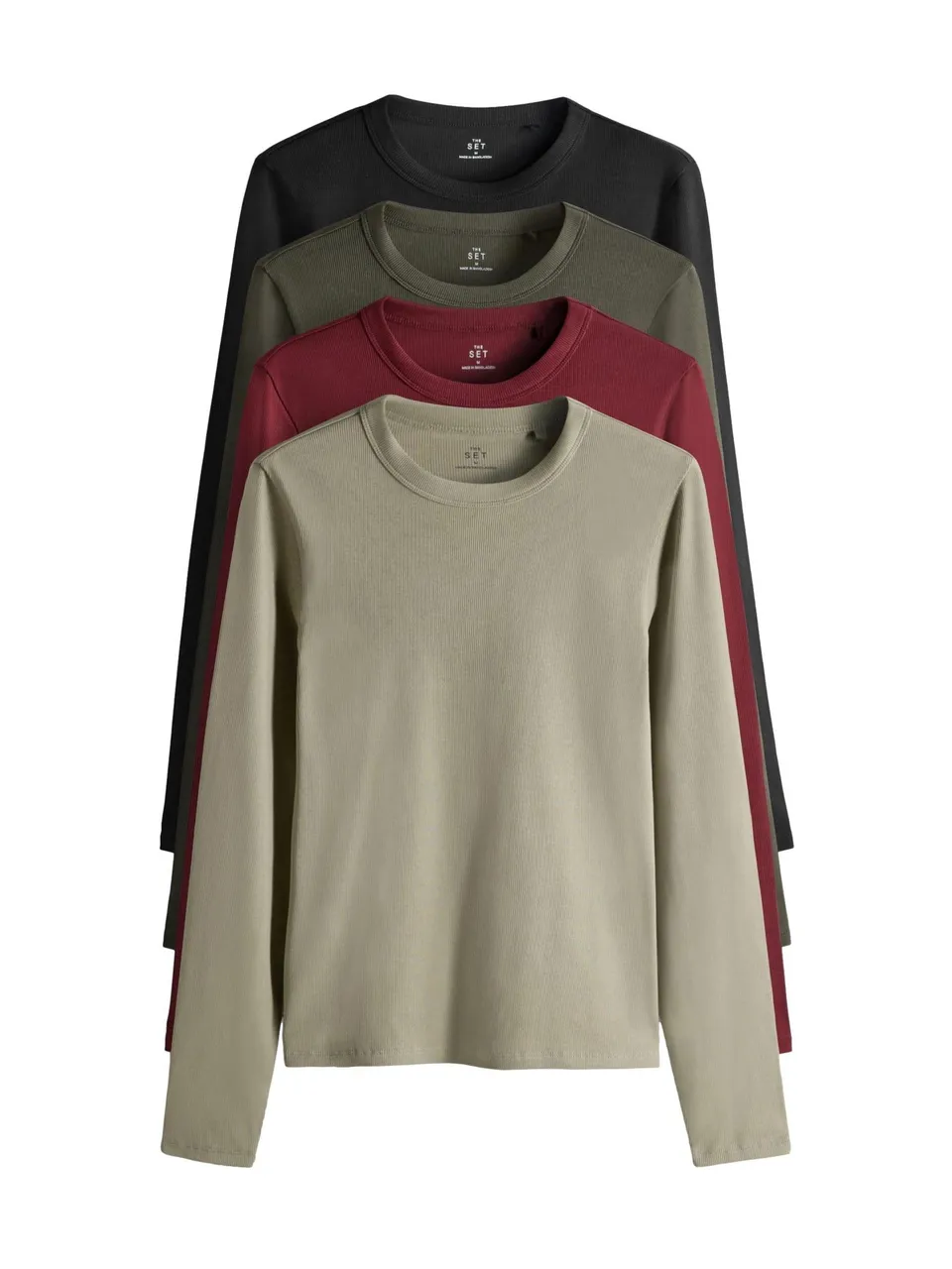 The Set magliette coste donna manica lunga 4 pezzi