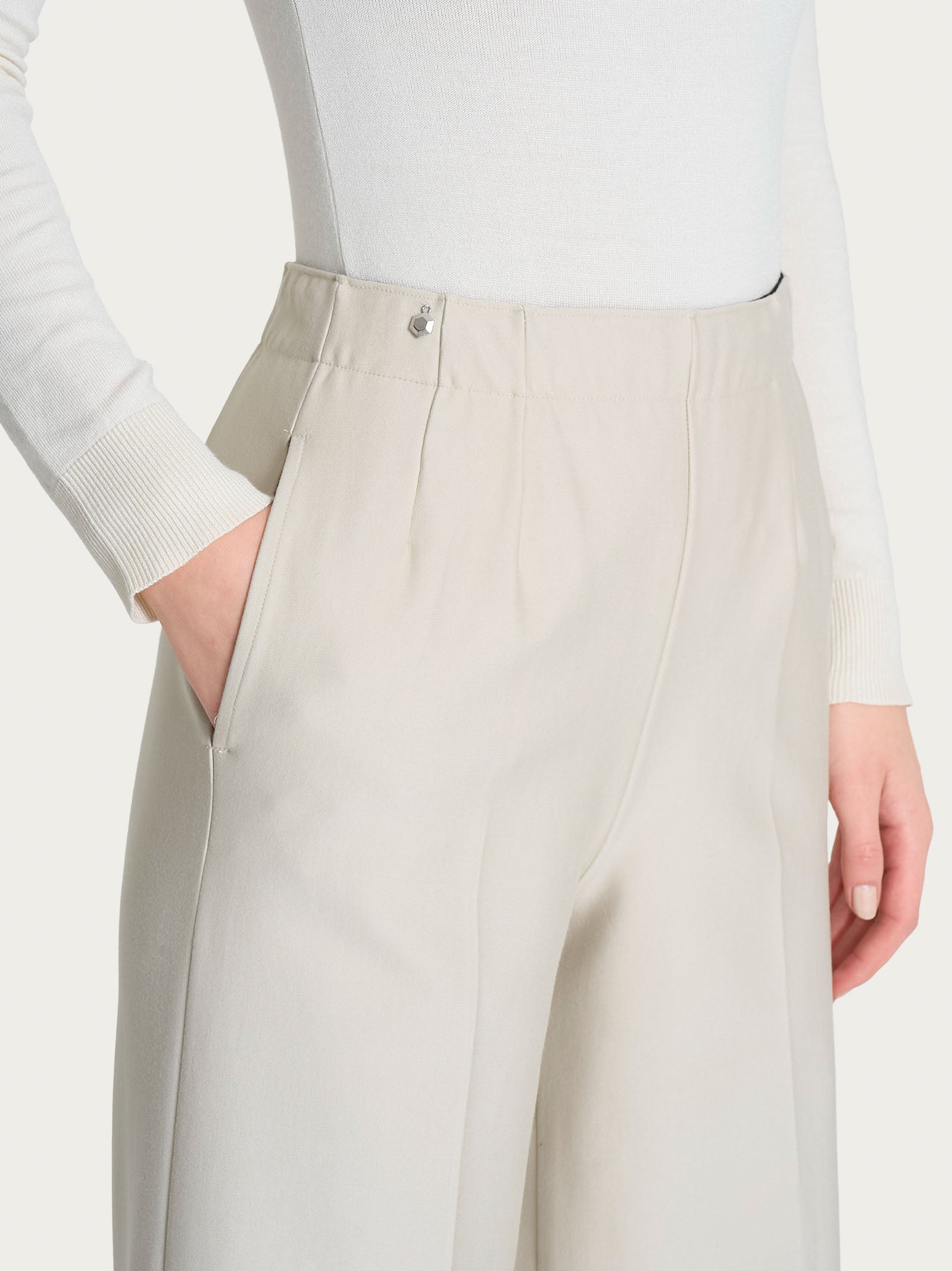 Ragno Compact Pantalone ampio tasche champignon