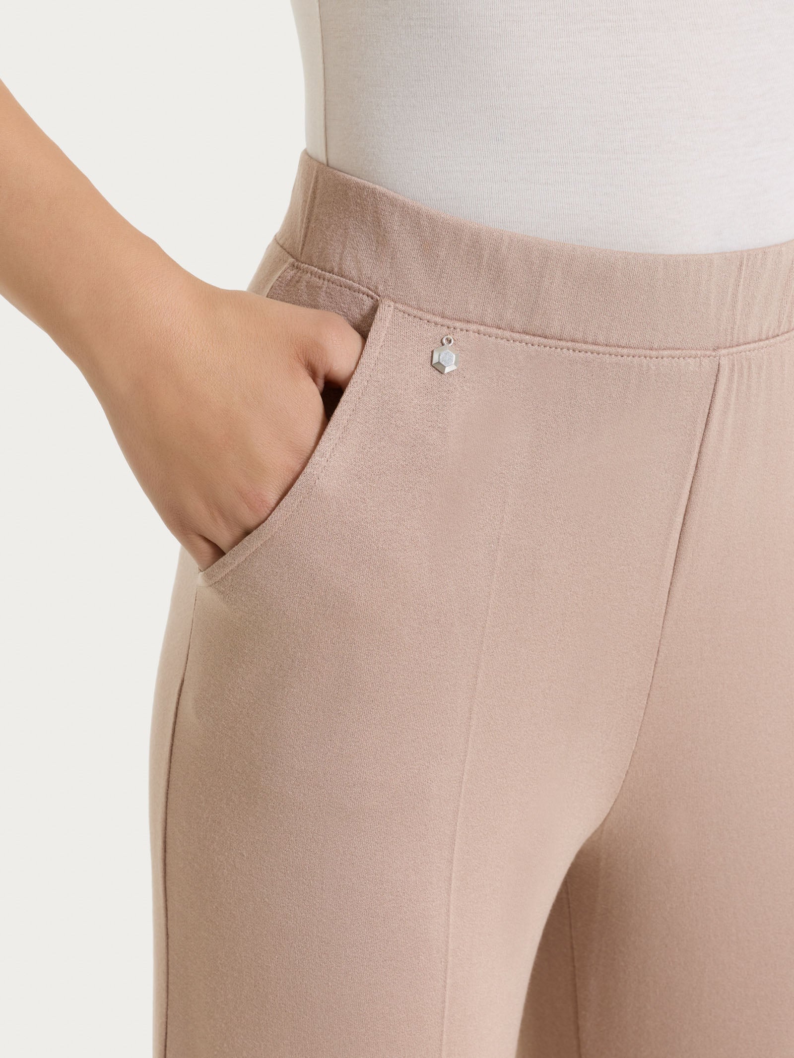 Ragno Relaxed Wardrobe Pantalone palazzo viscosa taupe