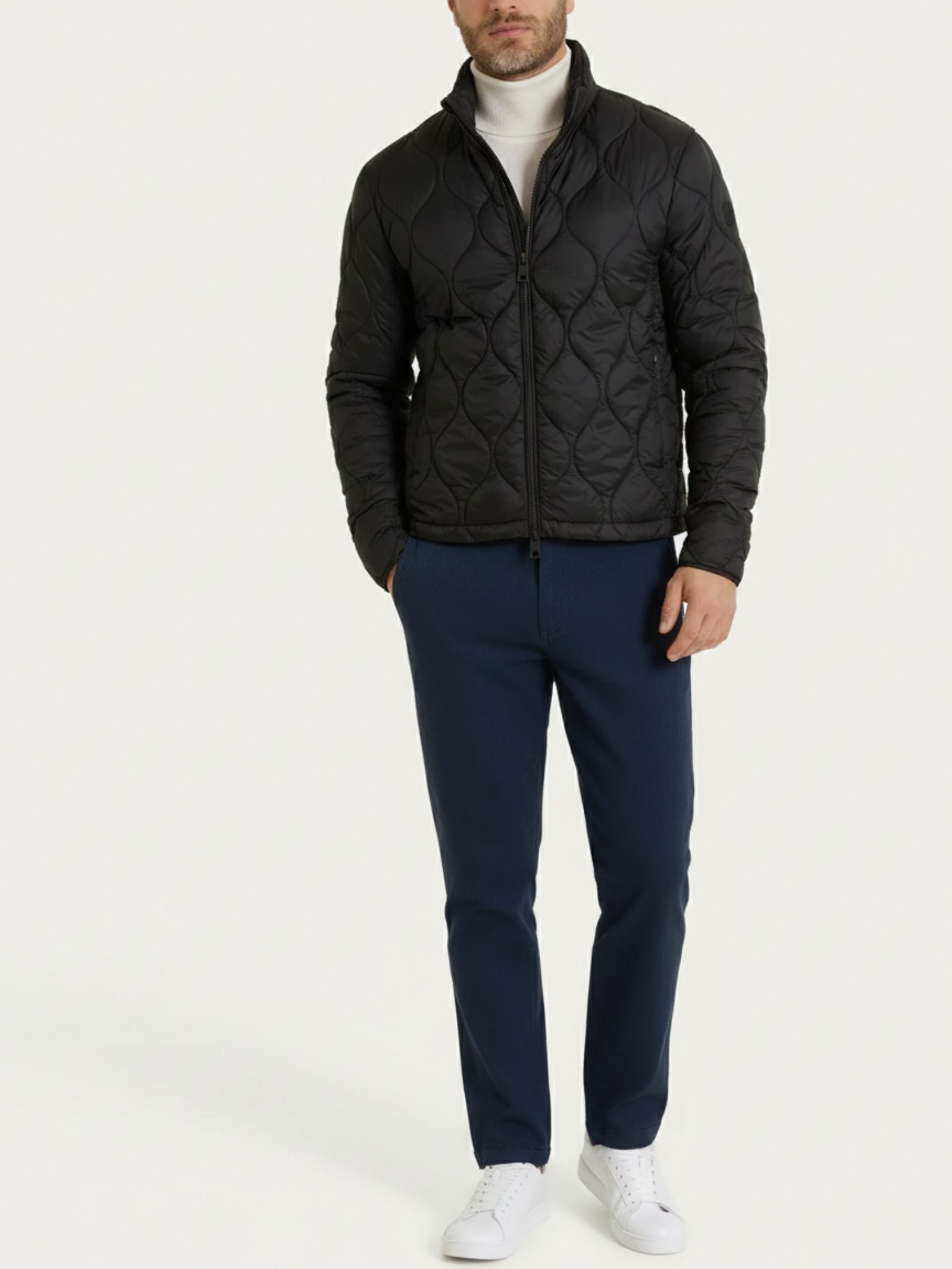 Ragno piumino puffer Onion Quilt nero uomo regular