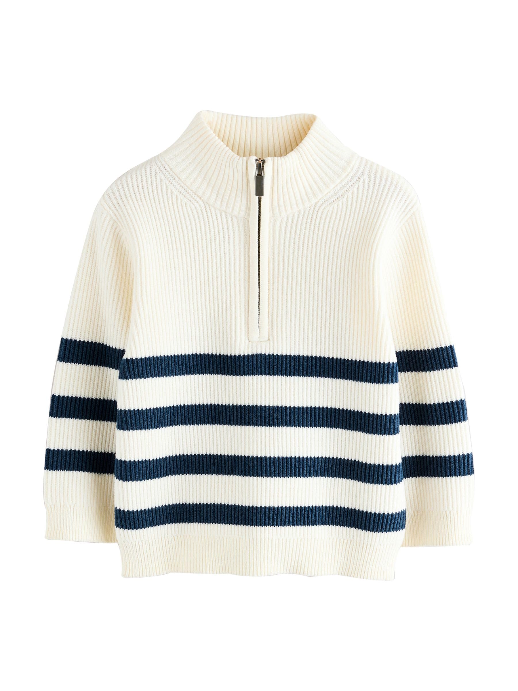 Next Ragazzo maglione zip corta ecru cream 92-98