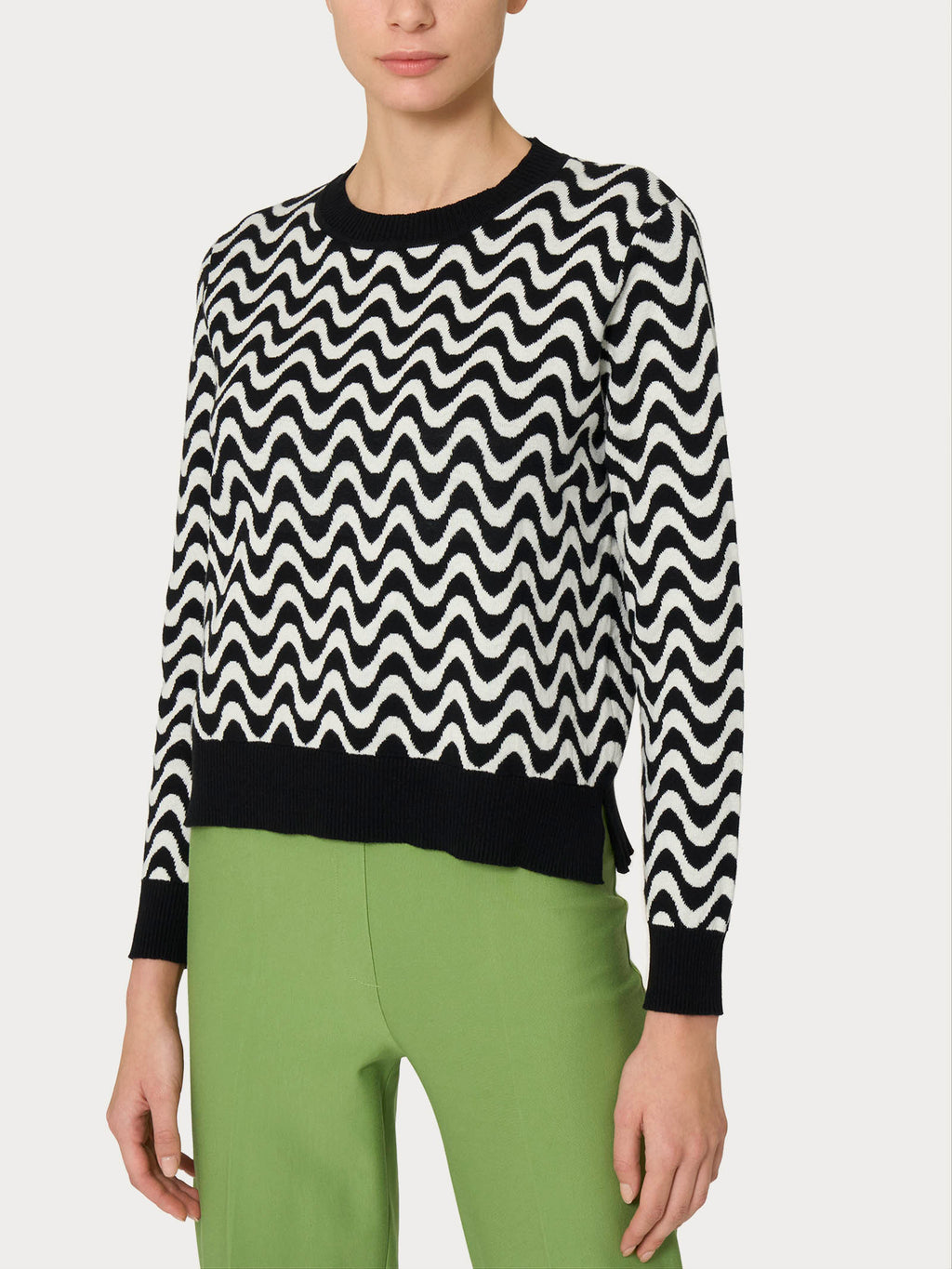 Ragno Winter Cotton Maglione Girocollo Corto Nero Cotone