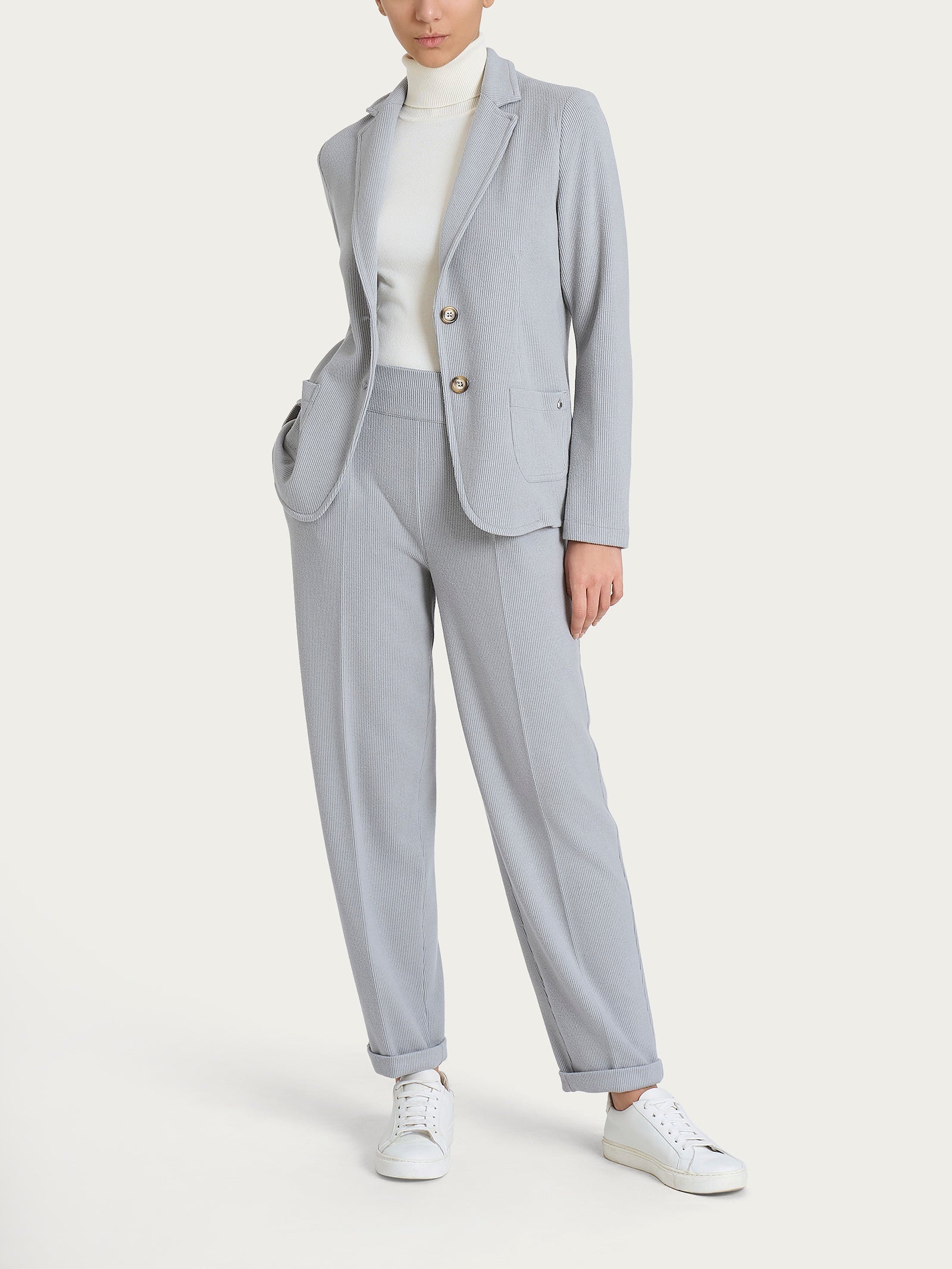 Ragno Velvet Blazer due bottoni grigio vestibilità regular