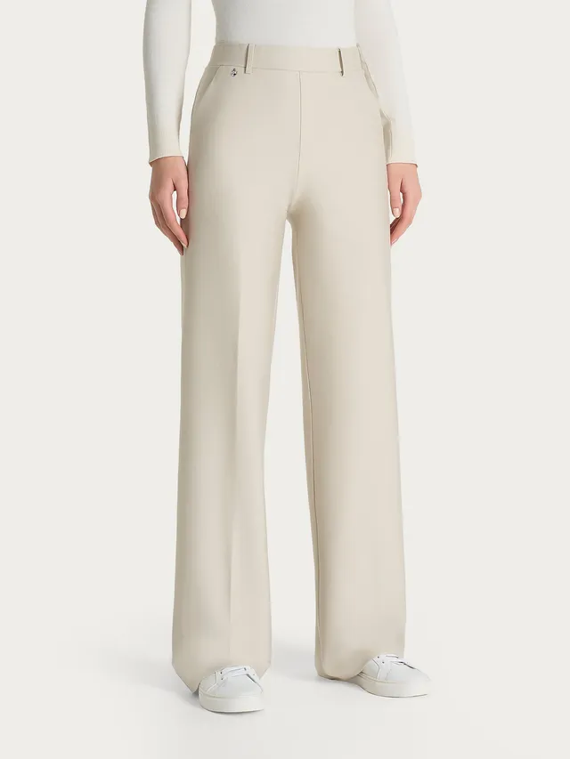 Ragno Compact Pantalone Palazzo Champignon tasche elasticizzato