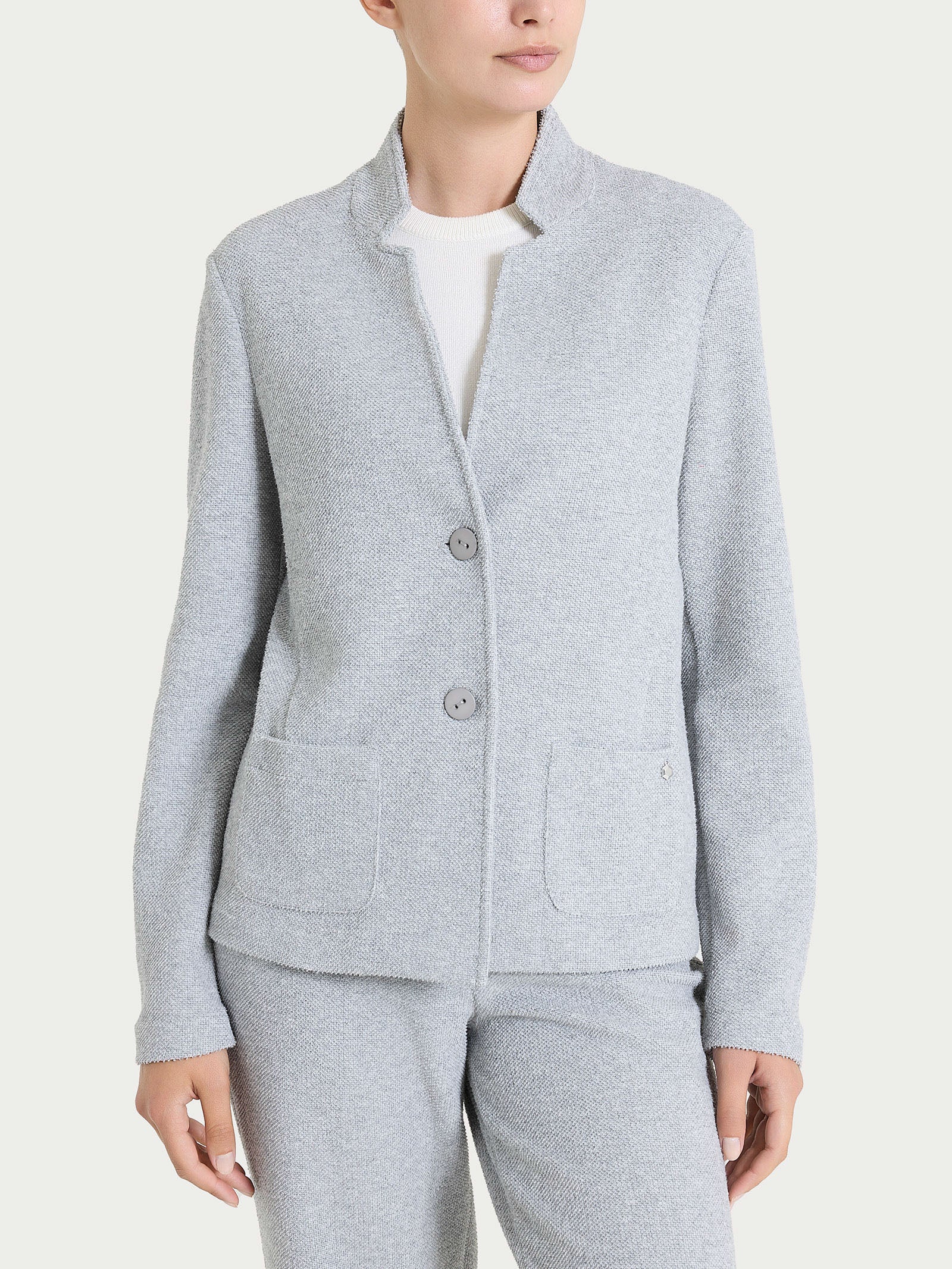 Ragno Comfort blazer corto donna grigio melange japanese fleece