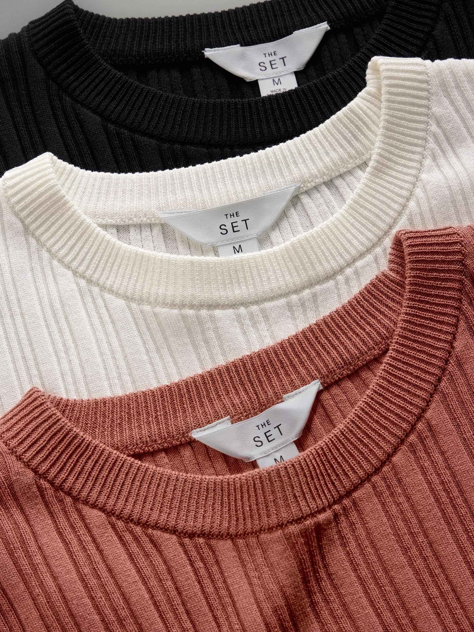 Next The Set top a coste maniche corte 3 pezzi vestibilità slim