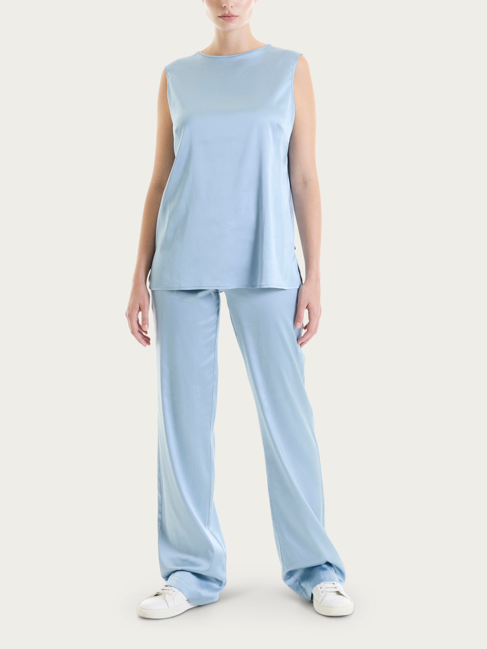 Ragno Viscosa Top spalla larga Dusty Blue soft