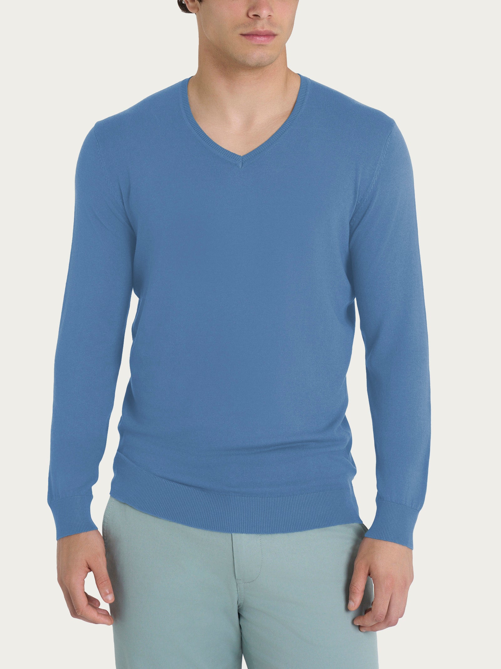 Ragno Summertime Pull Scollo a V Coronet Blue Viscosa