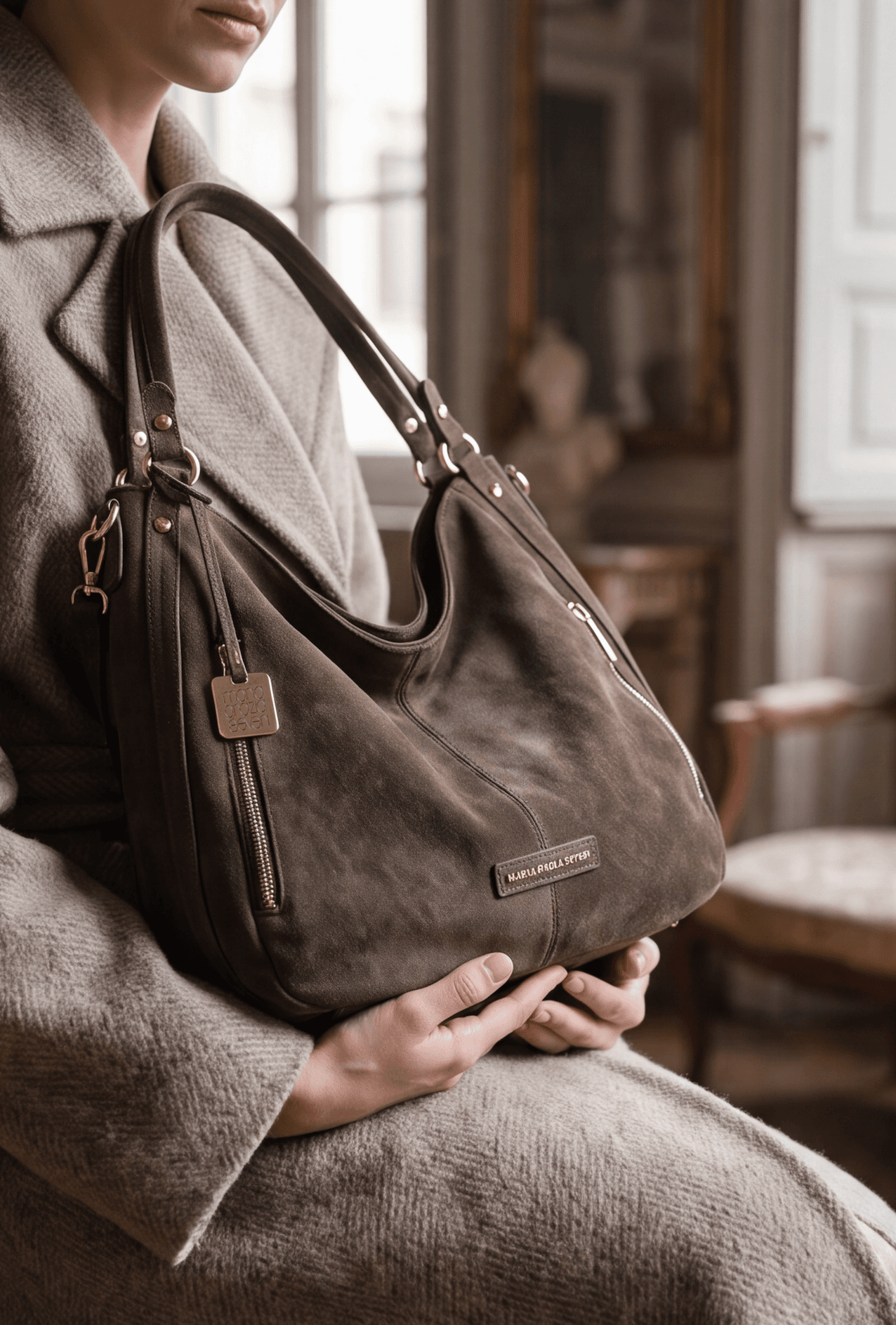 Maria Grazia Severi RZ257221 borsa hobo scamosciata capiente