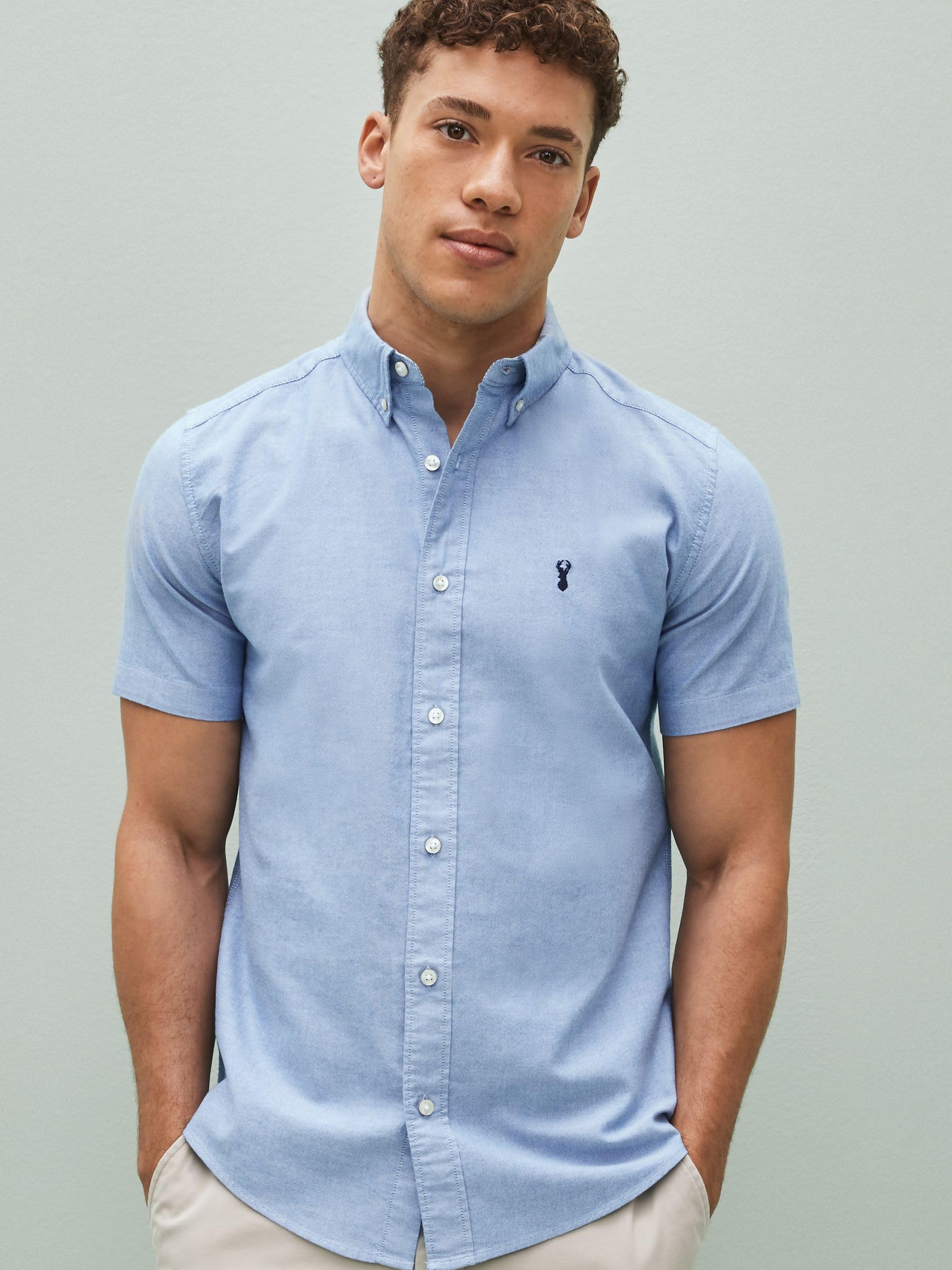 Next Oxford camicia uomo maniche corte in cotone