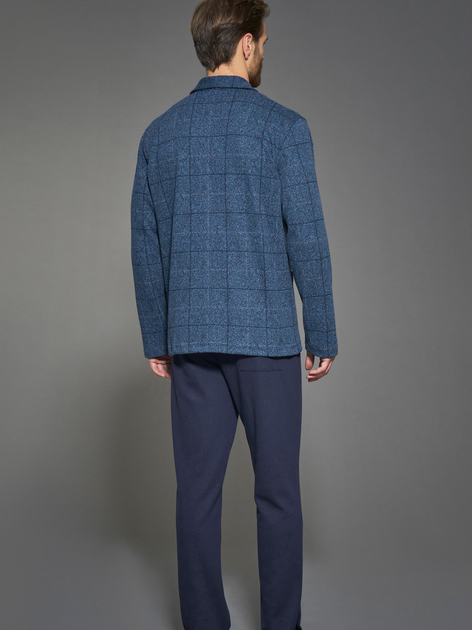 Ragno Cotton Eco Pile pigiama aperto uomo Fant.Denim