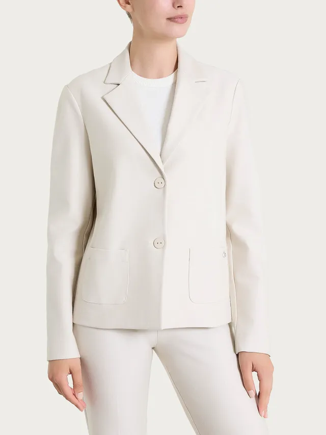 Ragno Compact blazer due bottoni Champignon elasticizzato