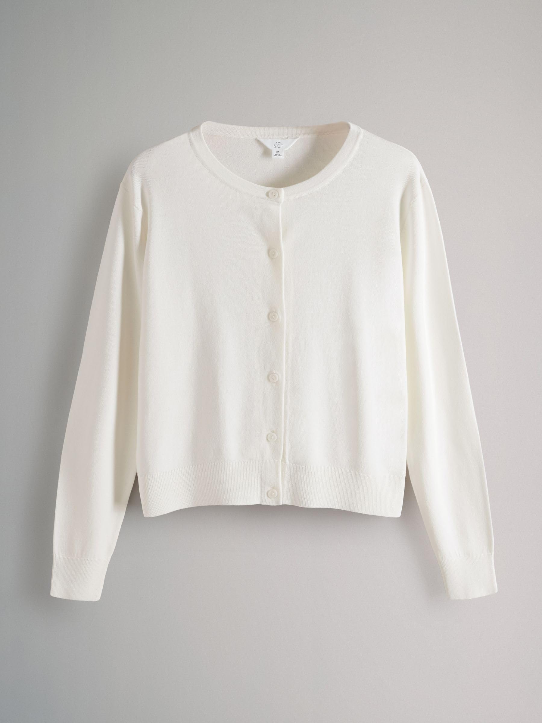 Geo Next The Set 3 cardigan sottili bottoni rosa celeste panna maglia