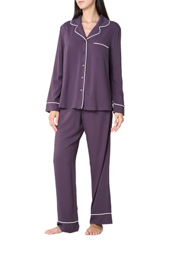 Goldenpoint Pigiama Lungo Satin Abbottonato Maniche Lunghe