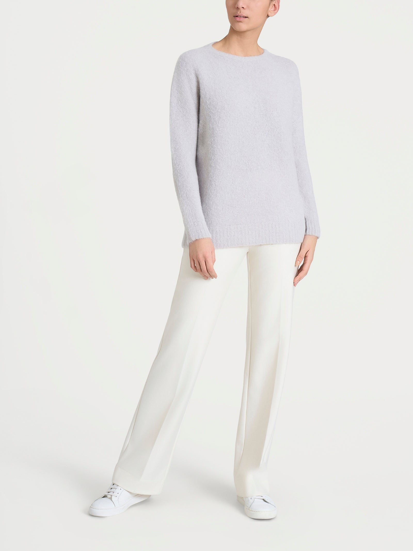 Ragno Misto Alpaca maglia girocollo grigio perla boxy