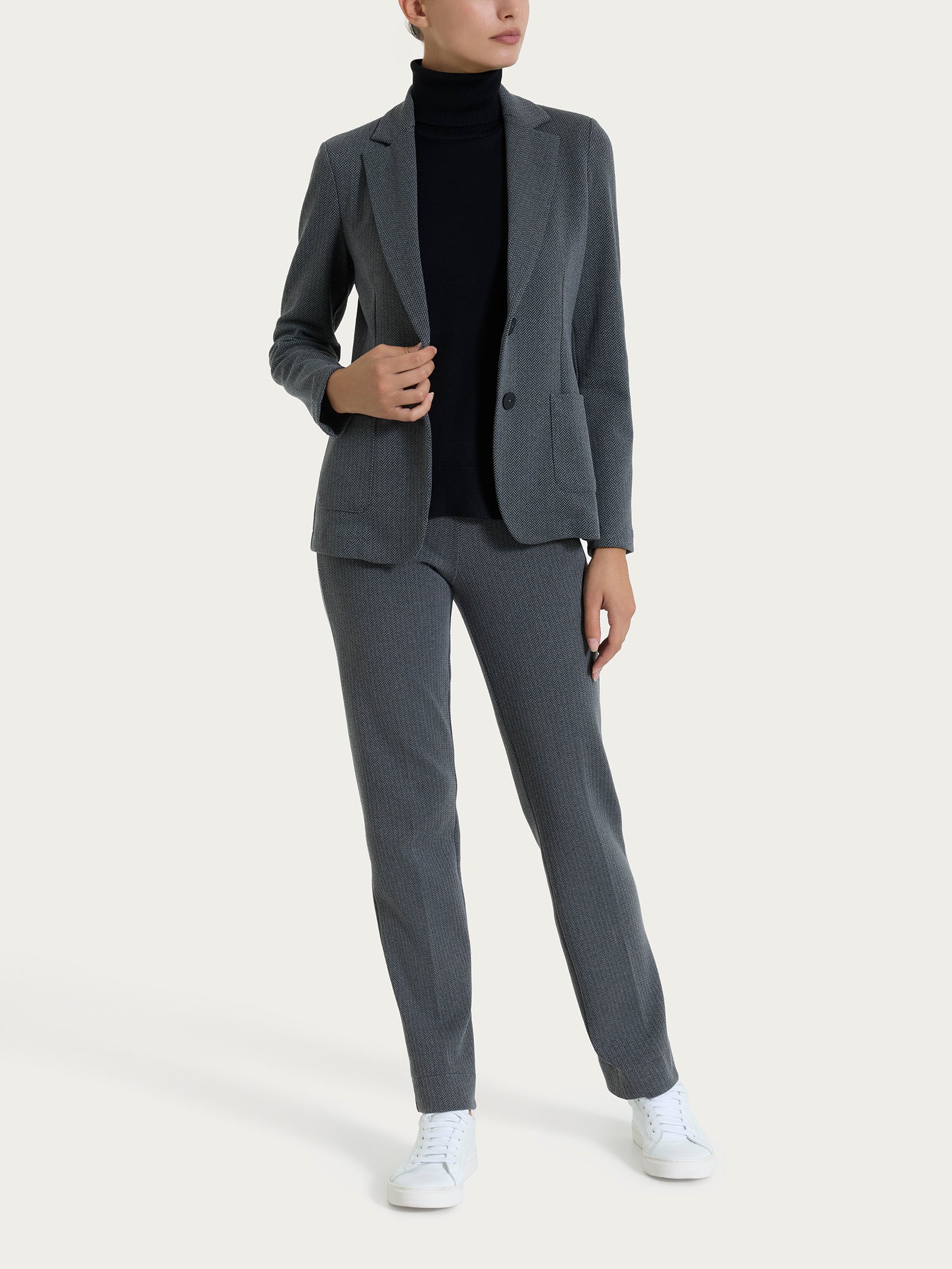 Ragno Blazer Due Bottoni Spina Pesce Eco Jacquard Ardesia
