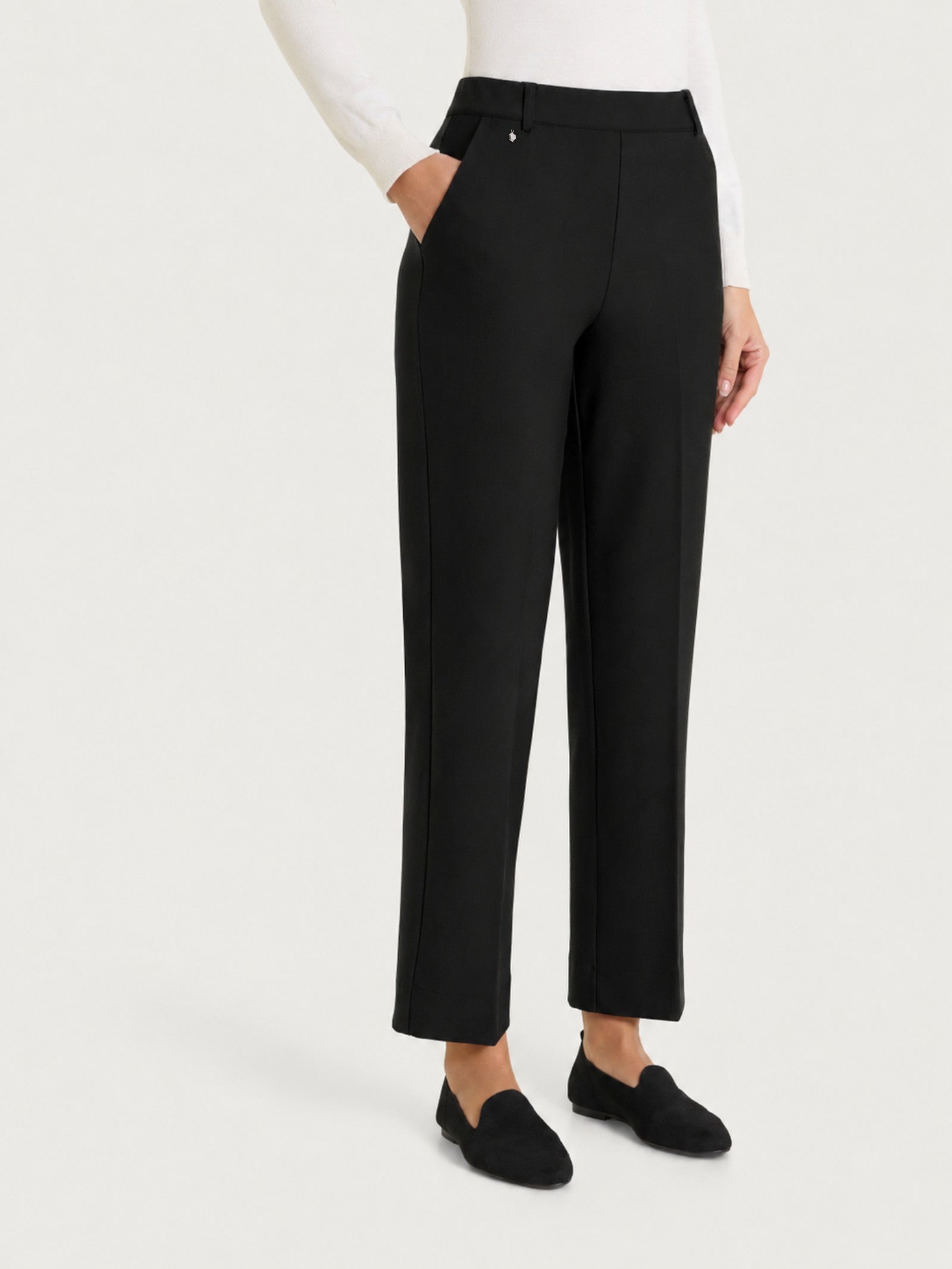 Ragno Compact pantalone flare Nero elasticizzato tasche