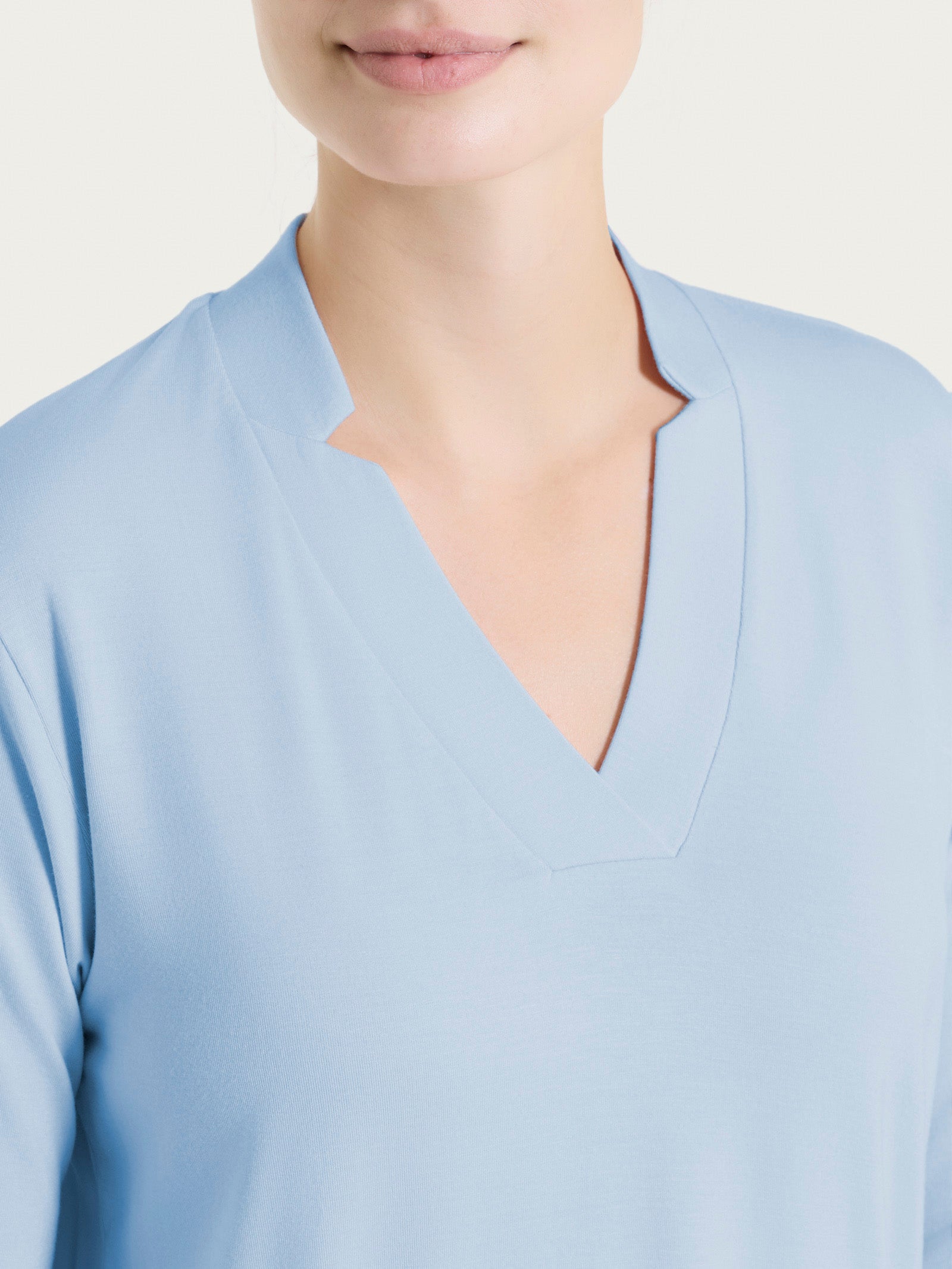 Ragno Viscosa Summer Maglietta Scollo a V Dusty Blue