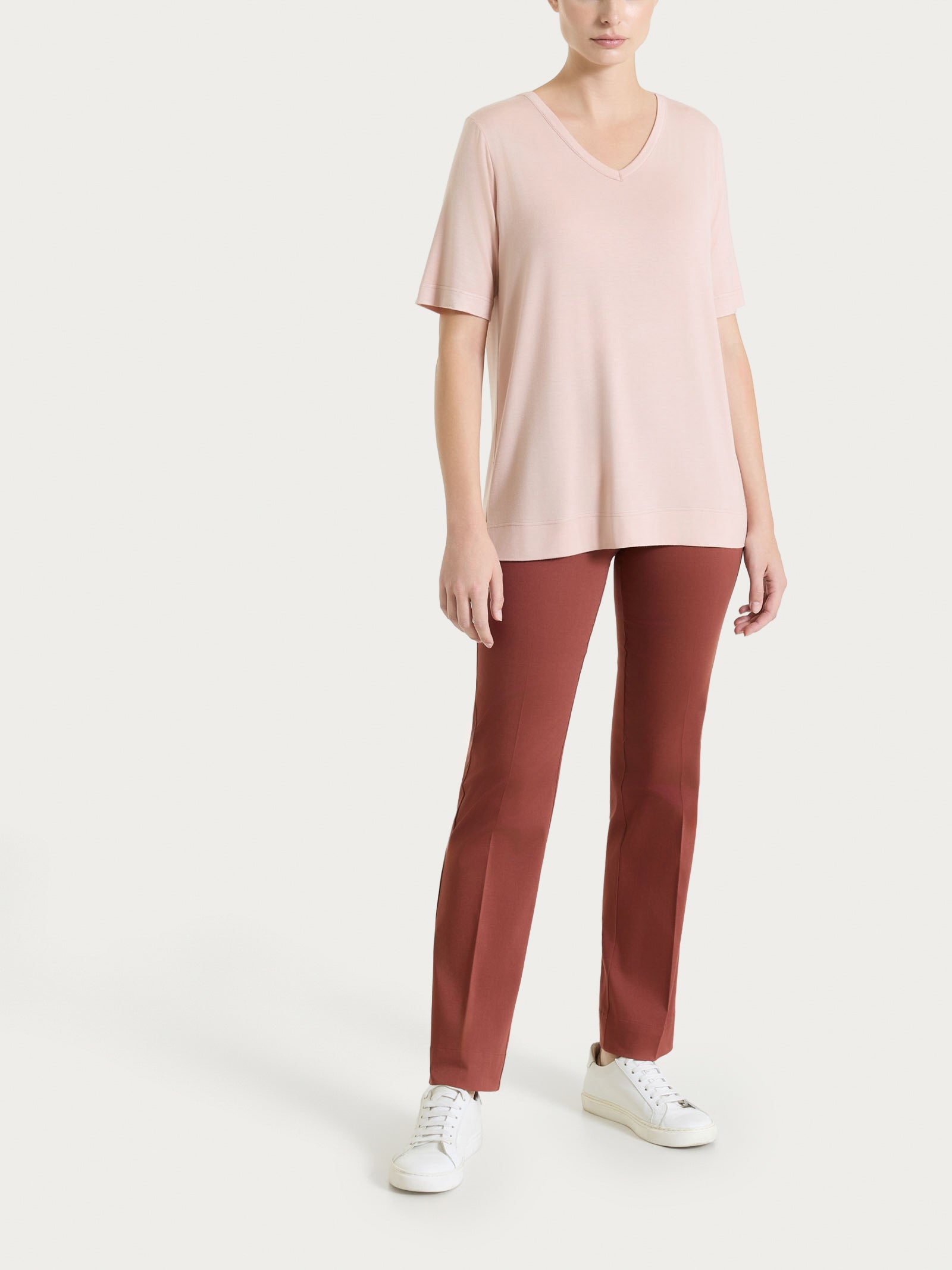 Ragno Viscosa Summer Maglietta Scollo V Cameo Rose