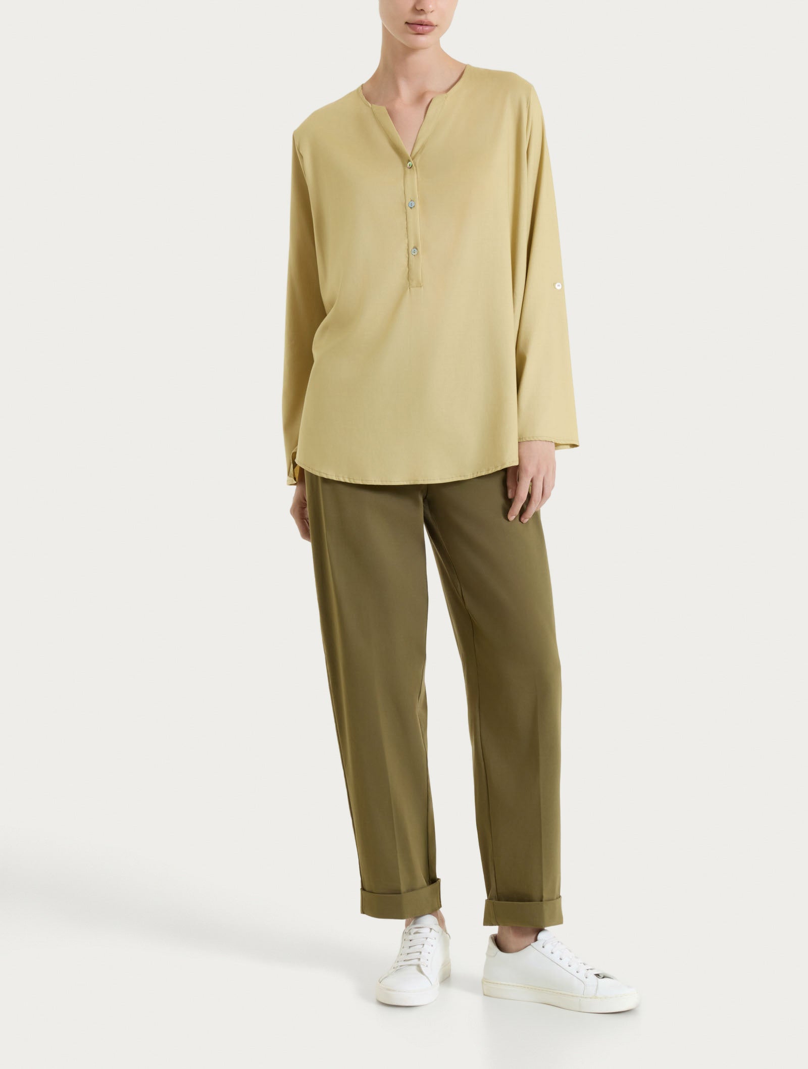 Ragno Super Fresh Pantalone a Carota Dark Olive in Cotone