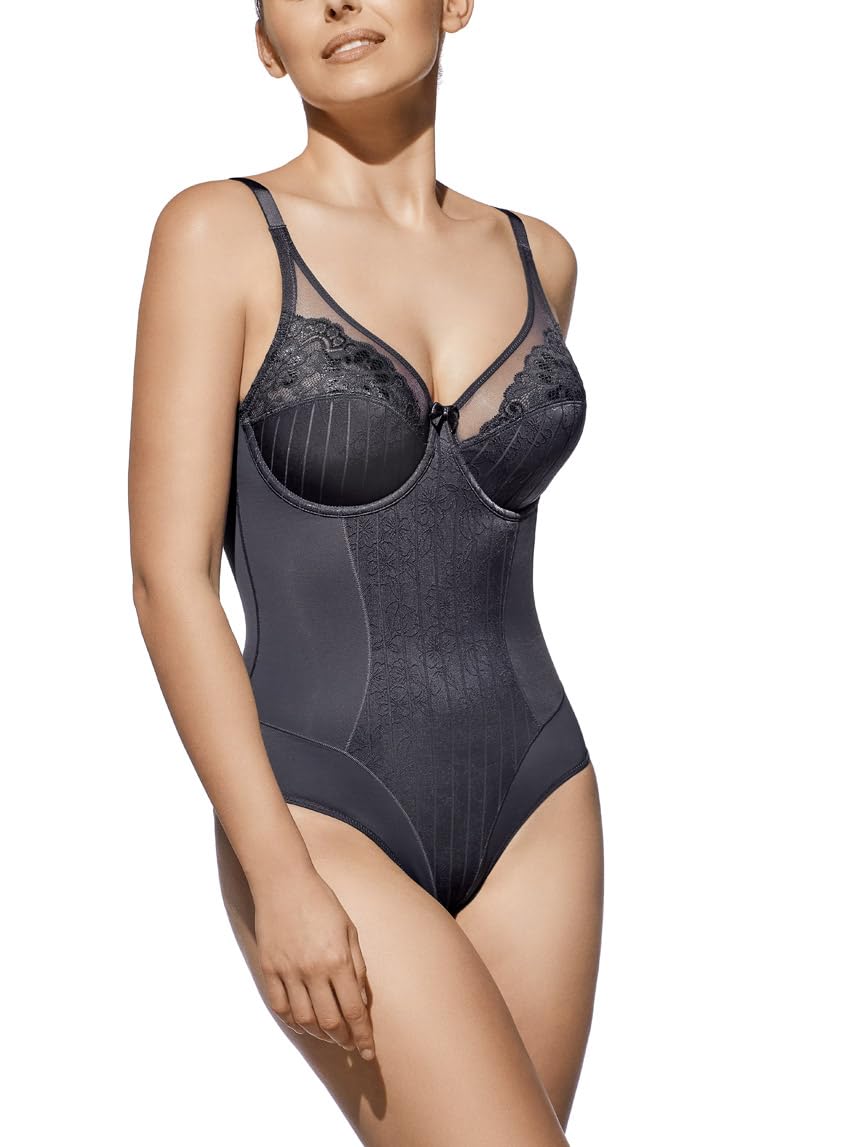 Lady C body modellante pizzo coppa D 3D senza imbottitura elegante