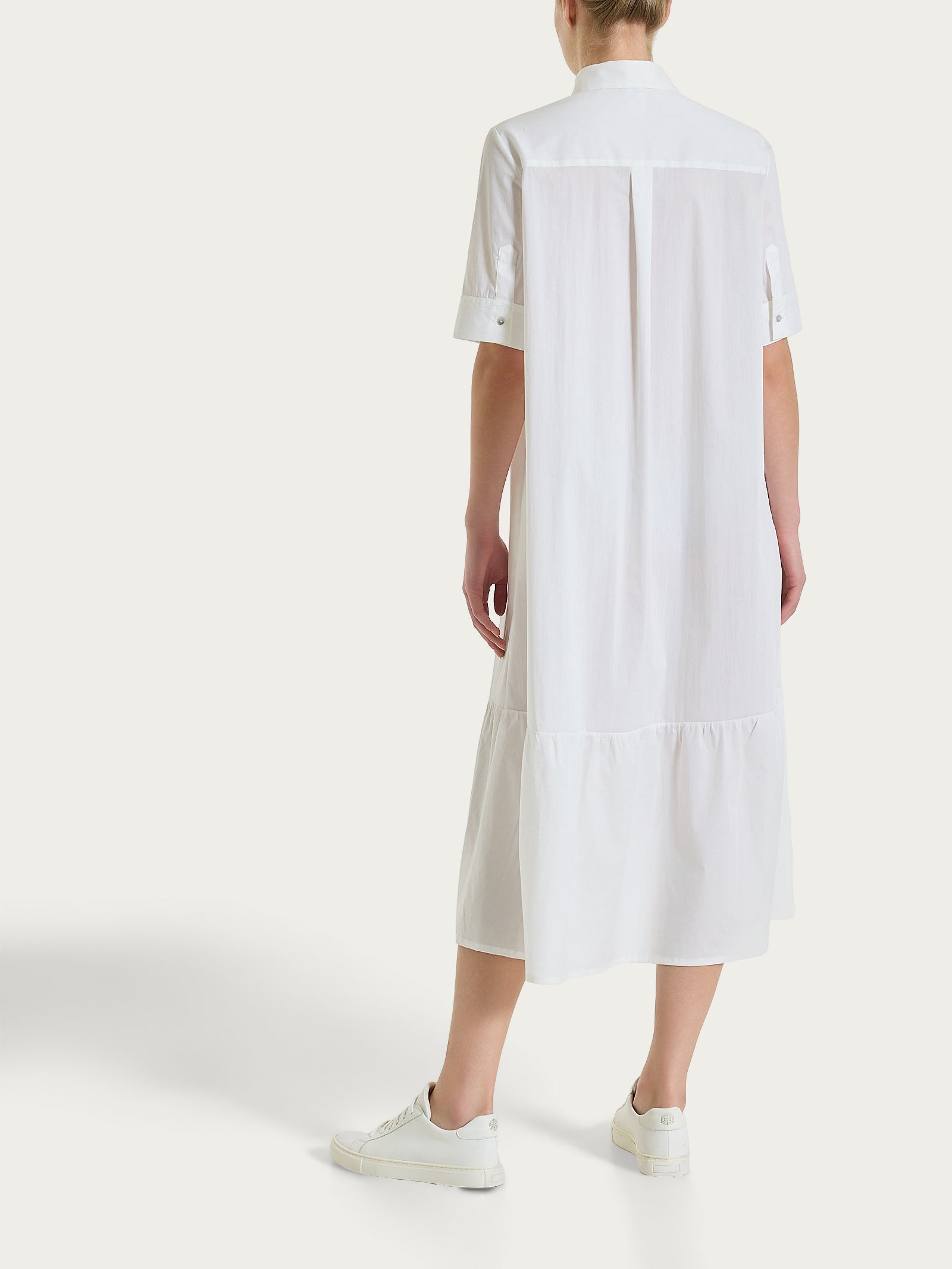 Ragno abito lungo camicia poplin Bianco manica corta