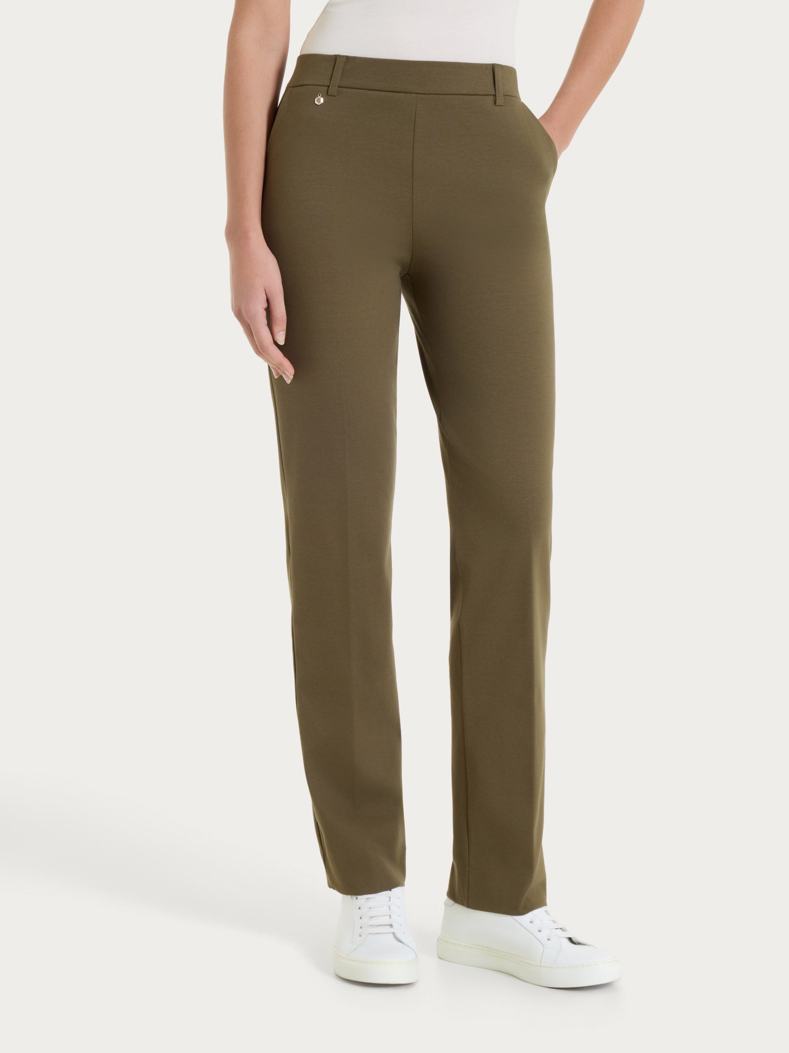 Ragno Compact Light Dritto Pantalone Dark Olive elastico