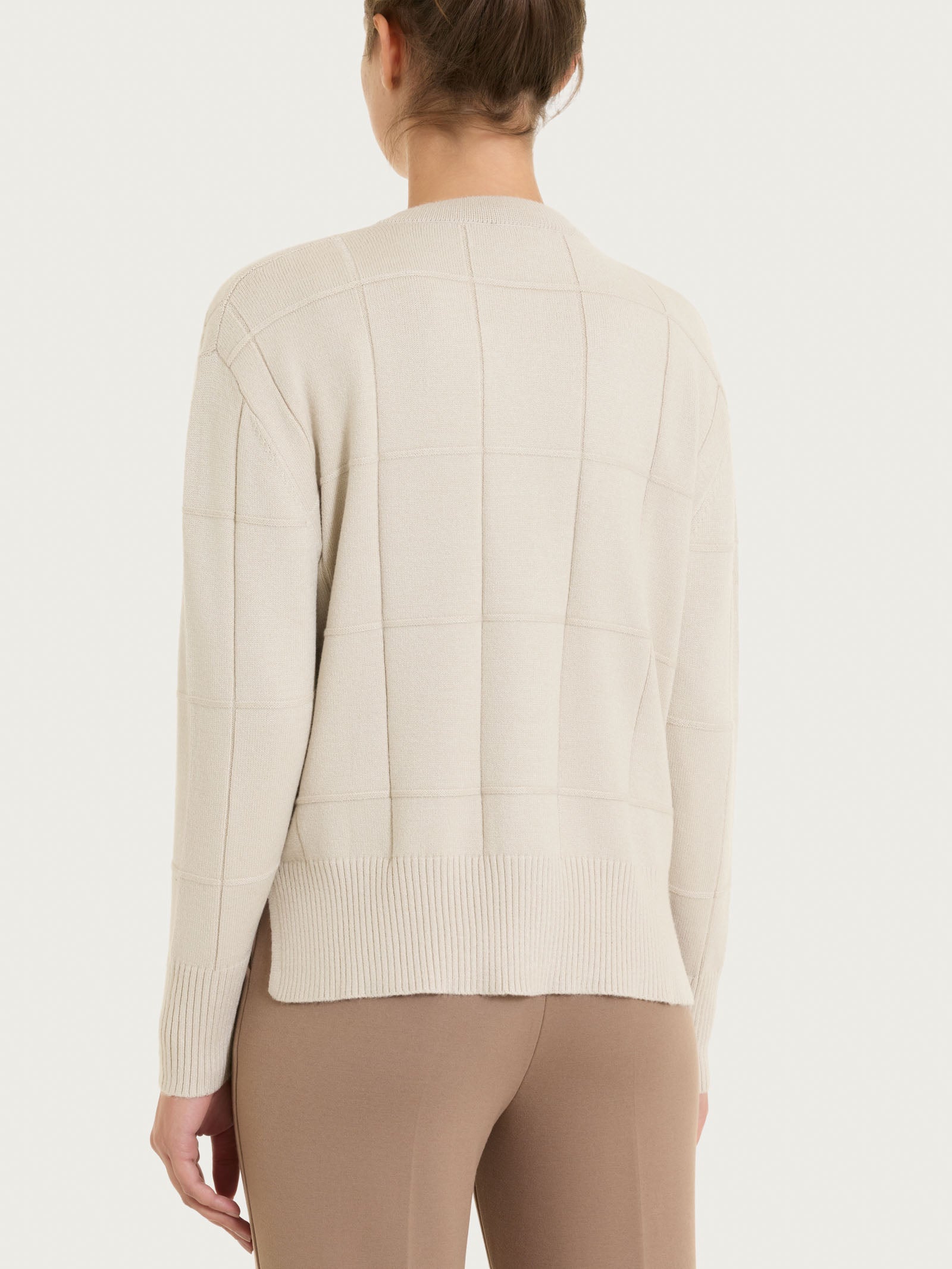 Ragno Super Soft cardigan donna check champignon