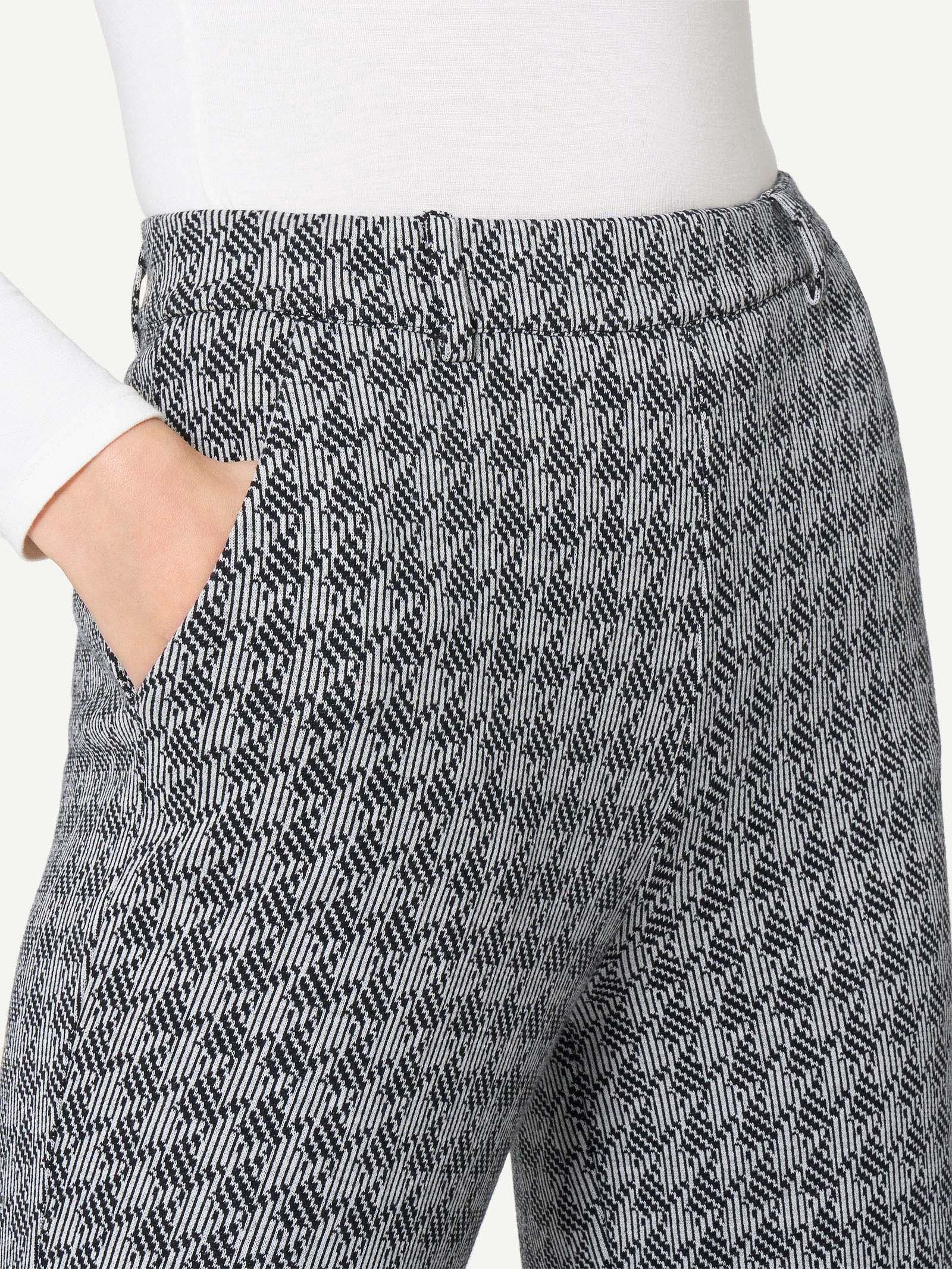 Ragno Compact Straight Leg pantalone donna nero pied de poule