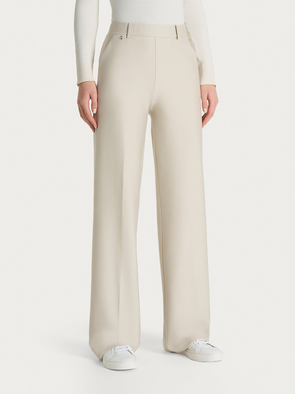 Ragno Compact Palazzo pantaloni donna gamba larga Champignon
