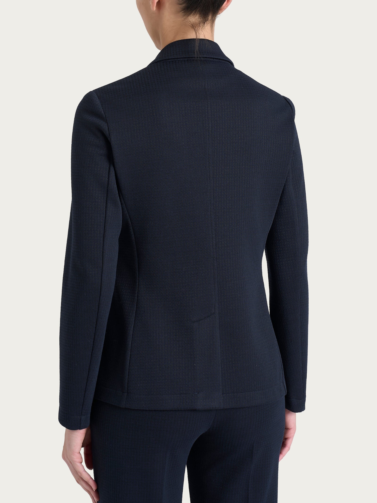 Ragno Compact Blazer 2 Bottoni Micro Check Fant.Bleu
