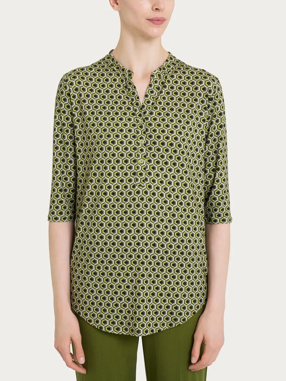 Ragno Maglietta 3/4 Scollo a V Fant. Sphagnum crepe