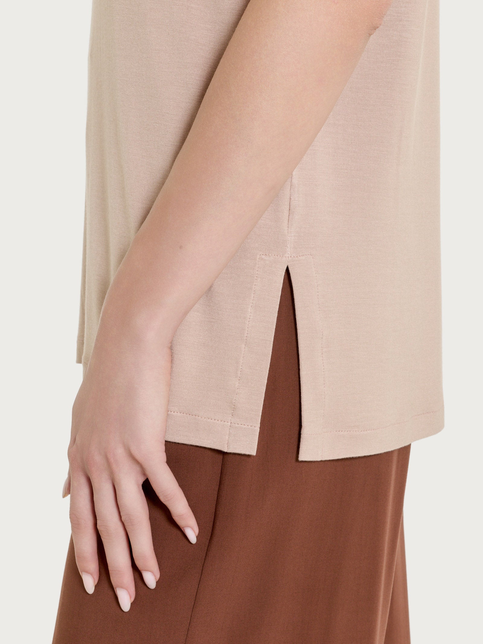 Ragno Viscosa Summer Maglietta girocollo occhielli warm taupe