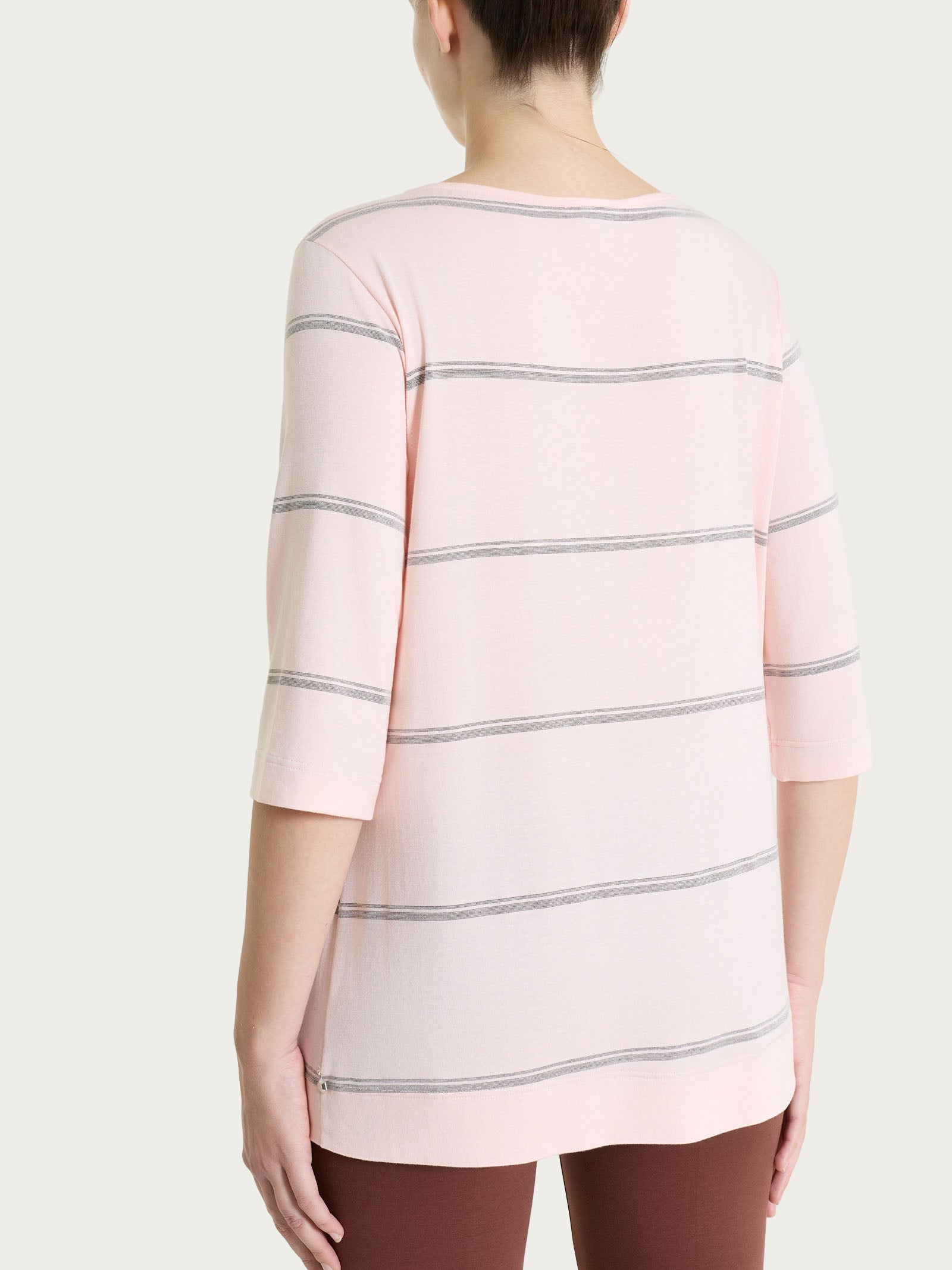 Ragno Viscosa Summer Maglietta maglietta Cameo Rose righe lurex