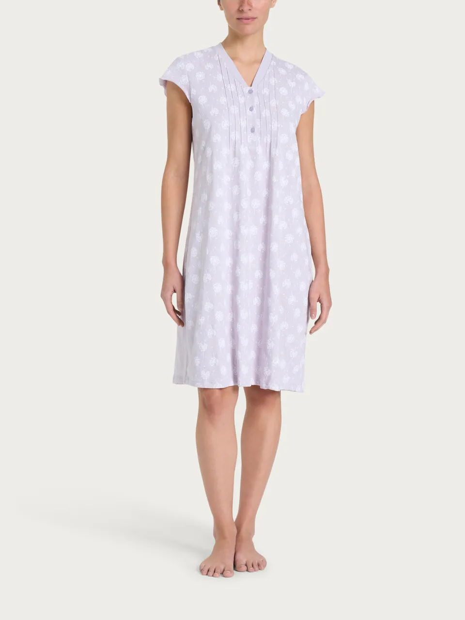 Ragno Camicia Notte jersey cotone Fant. Thistle collo serafino