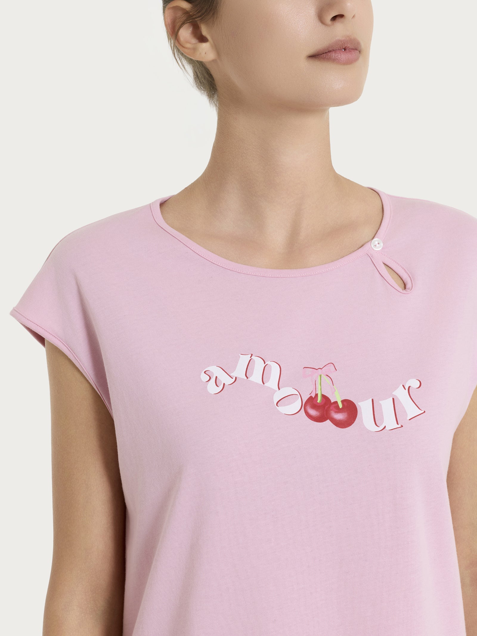 Ragno Sweet Emotion Pigiama Pinocchietto Cotone Cameo Pink