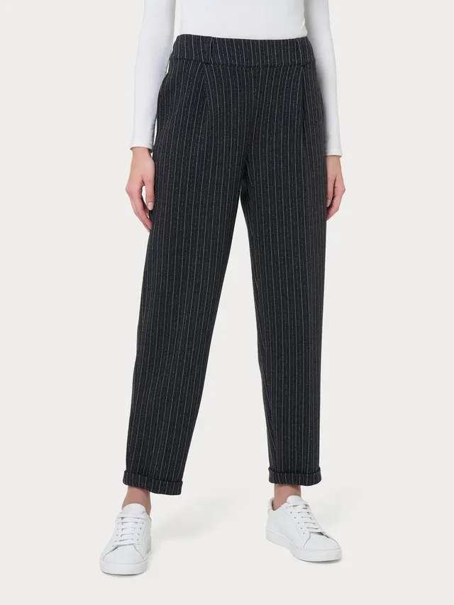 Ragno Compact Carrot pantalone gessato Fant.Oscuro Mel lurex