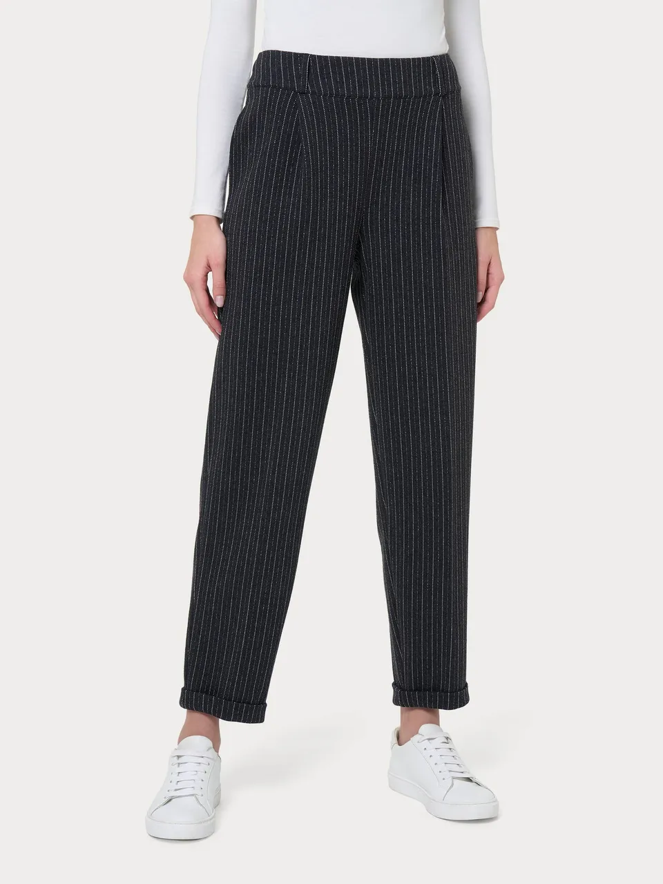 Ragno Compact Carrot pantalone gessato Fant.Oscuro Mel lurex
